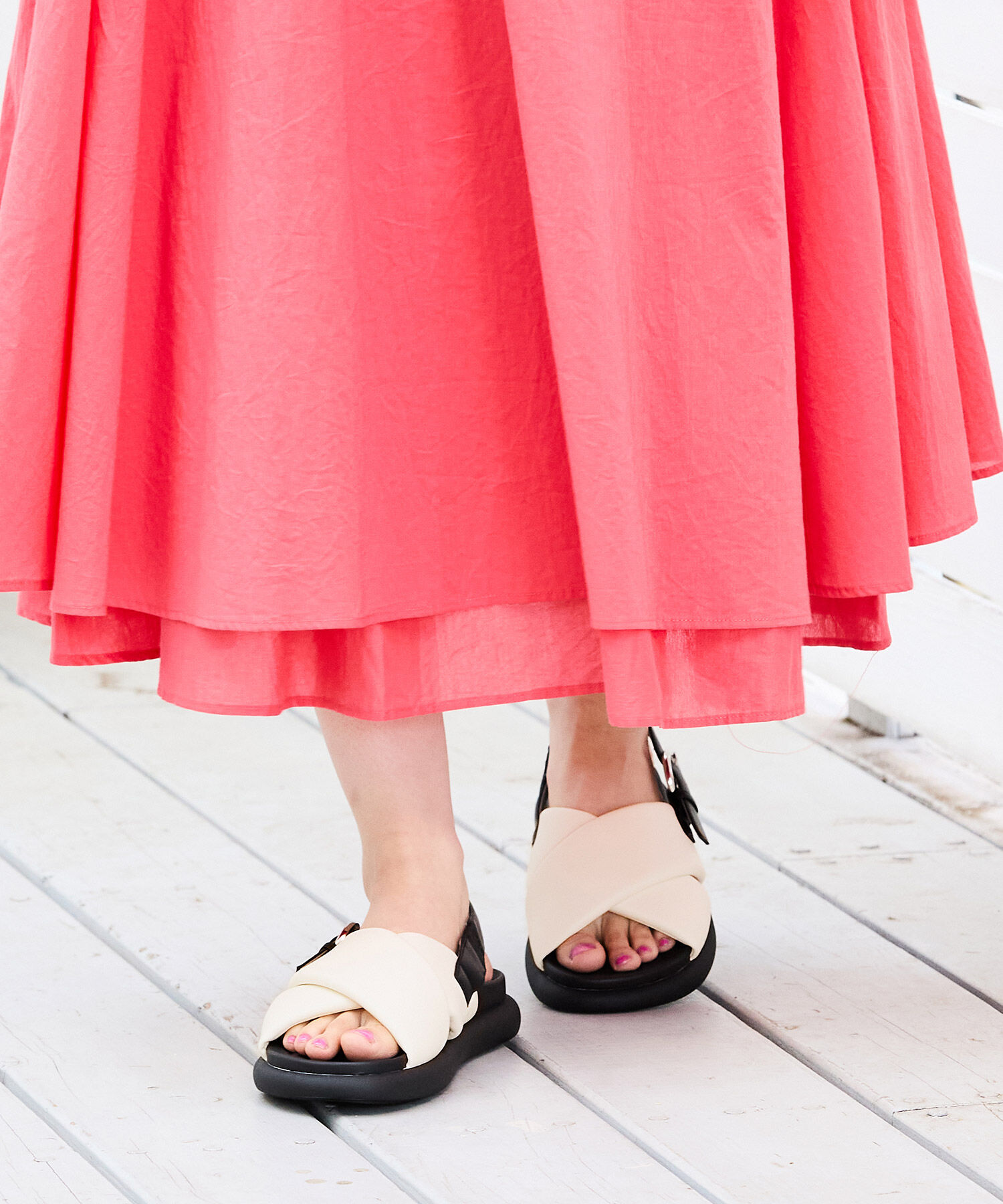 ORiental TRaffic「クロスベルトコンフォートサンダル/41240 サンダル フラット フィット 人気 売れてる トレンド」|サンダル|