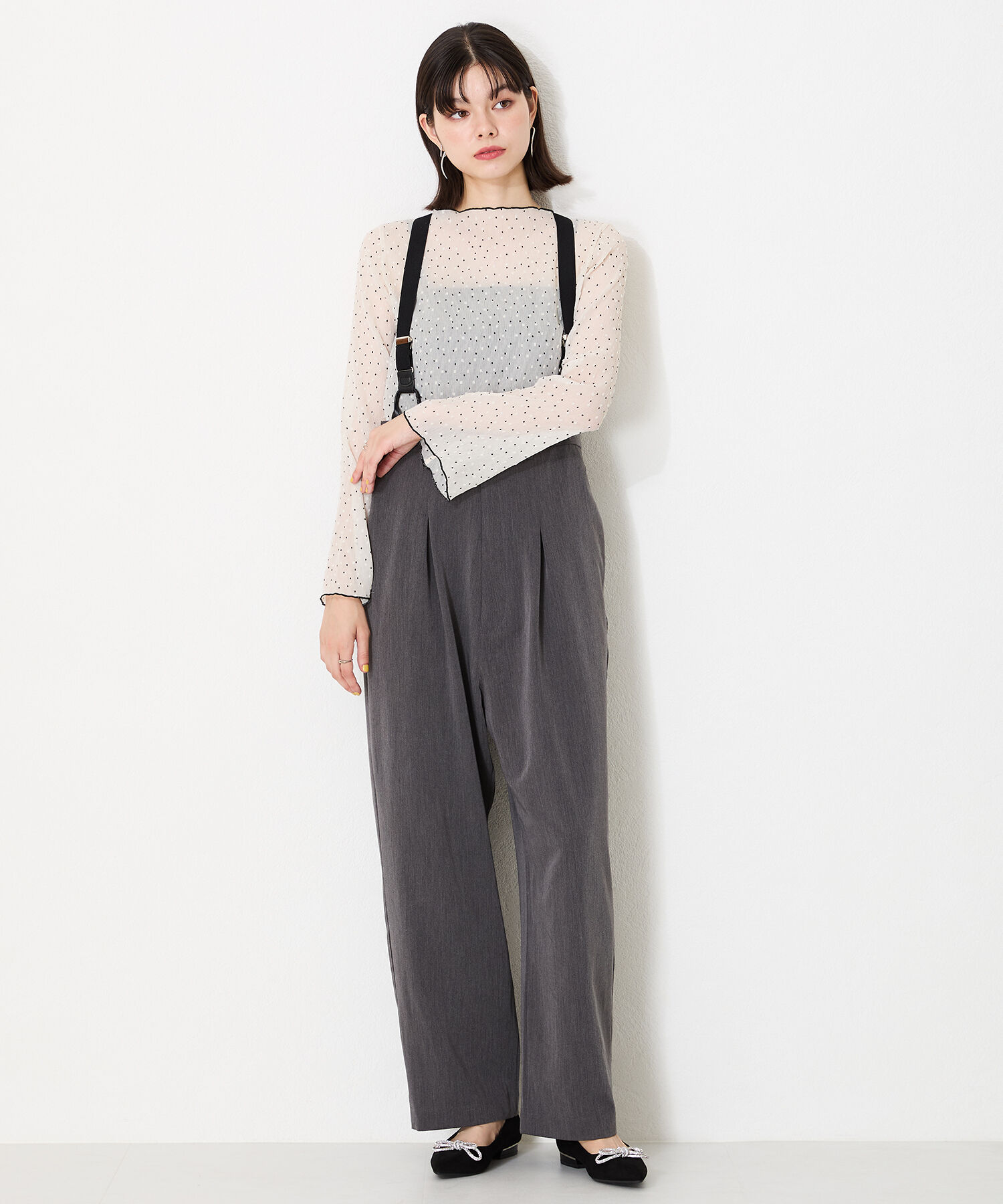 ORiental TRaffic「【トレンド】ビジューリボンフラットパンプス/41310 人気 トレンド パンプス 売れてる 上品」|パンプス|