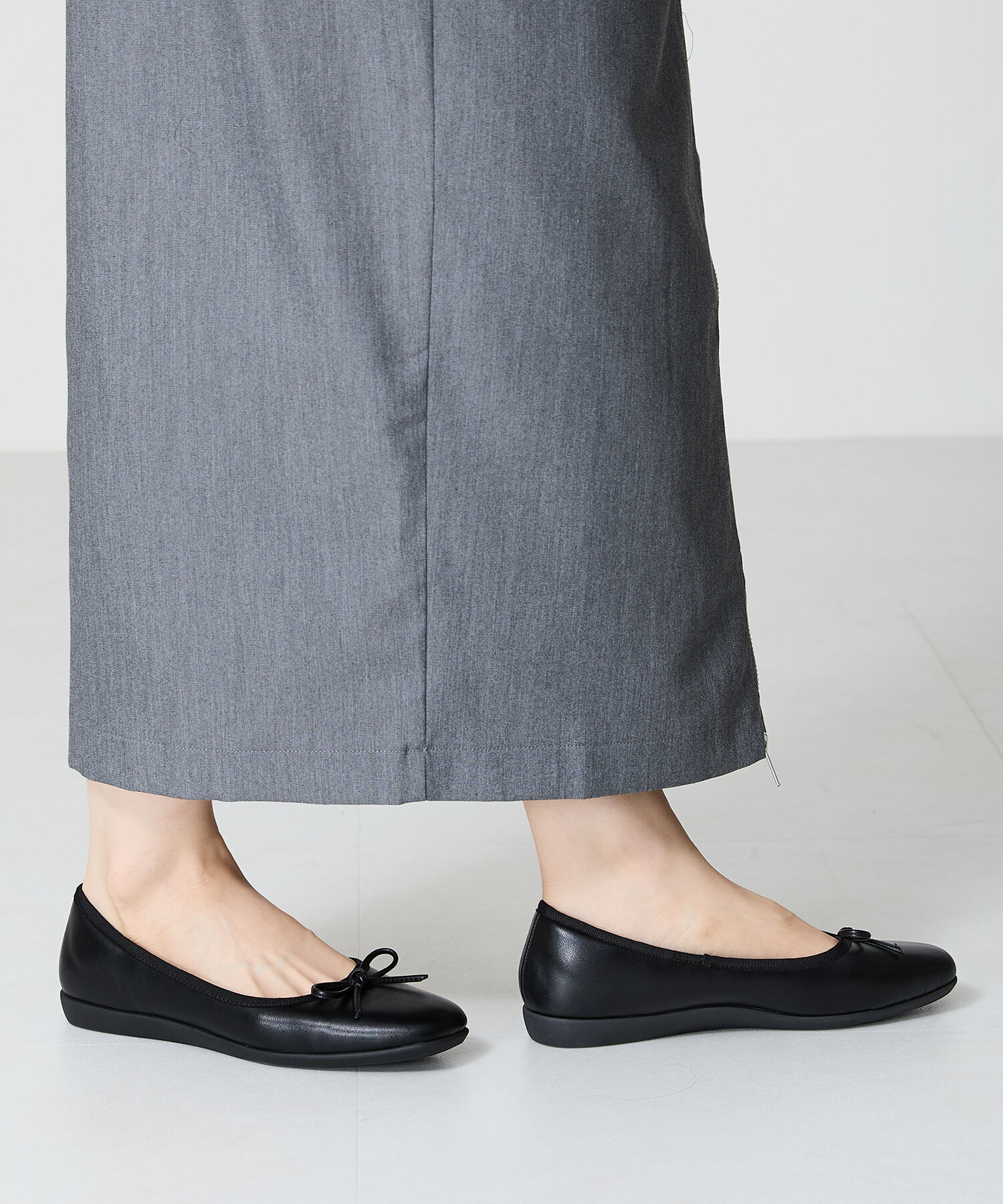 ORiental TRaffic「【WEB限定】 スクエアトゥ バレエシューズ /R-4009 フラット 軽い  厚手クッション」|パンプス|