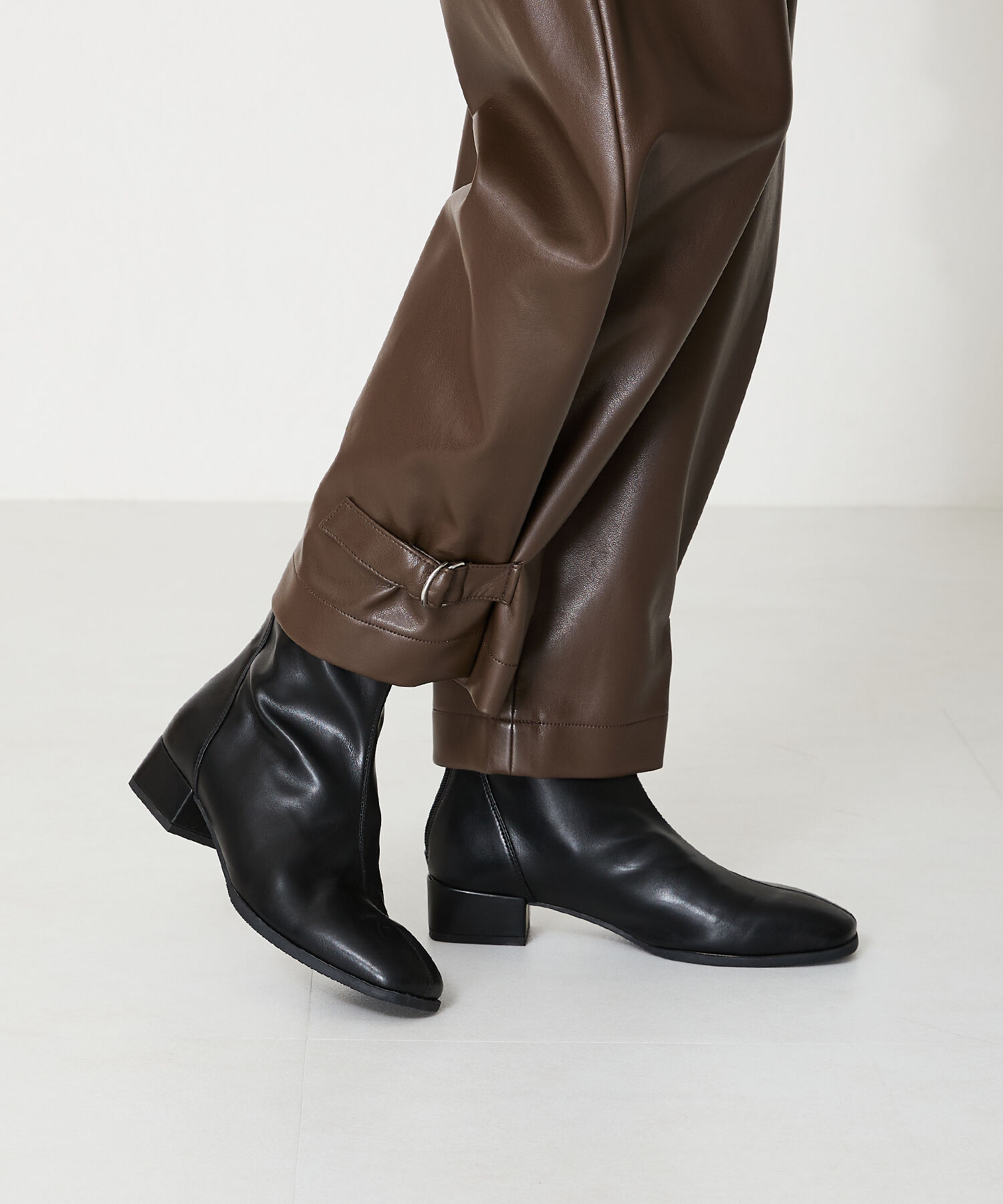 WA Oriental TRaffic「バック ジップ スクエアトゥ ストレッチ ブーツ /42403」|ショートブーツ|