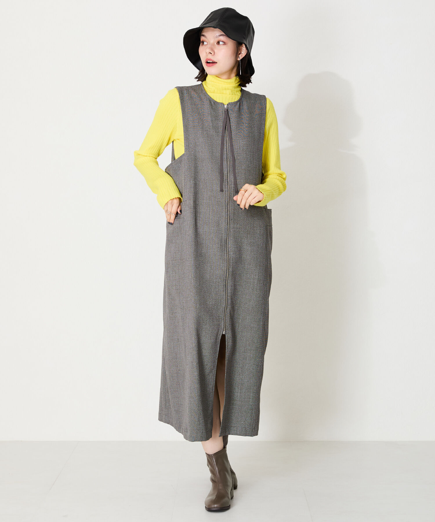 WA Oriental TRaffic「バック ジップ スクエアトゥ ストレッチ ブーツ /42403」|ショートブーツ|