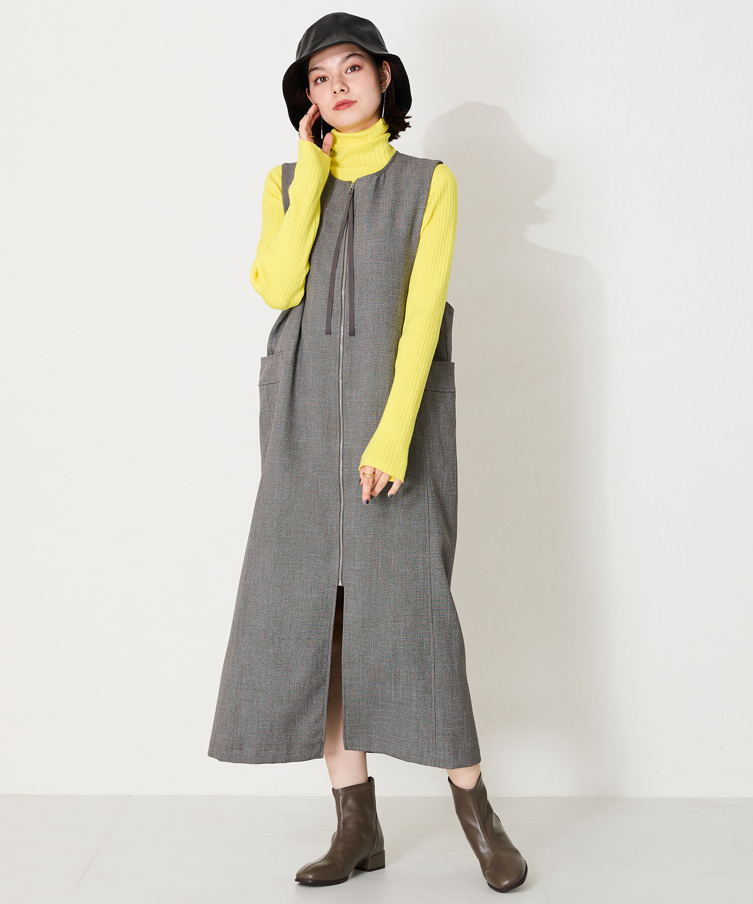 WA Oriental TRaffic「バック ジップ スクエアトゥ ストレッチ ブーツ /42403」|ショートブーツ|