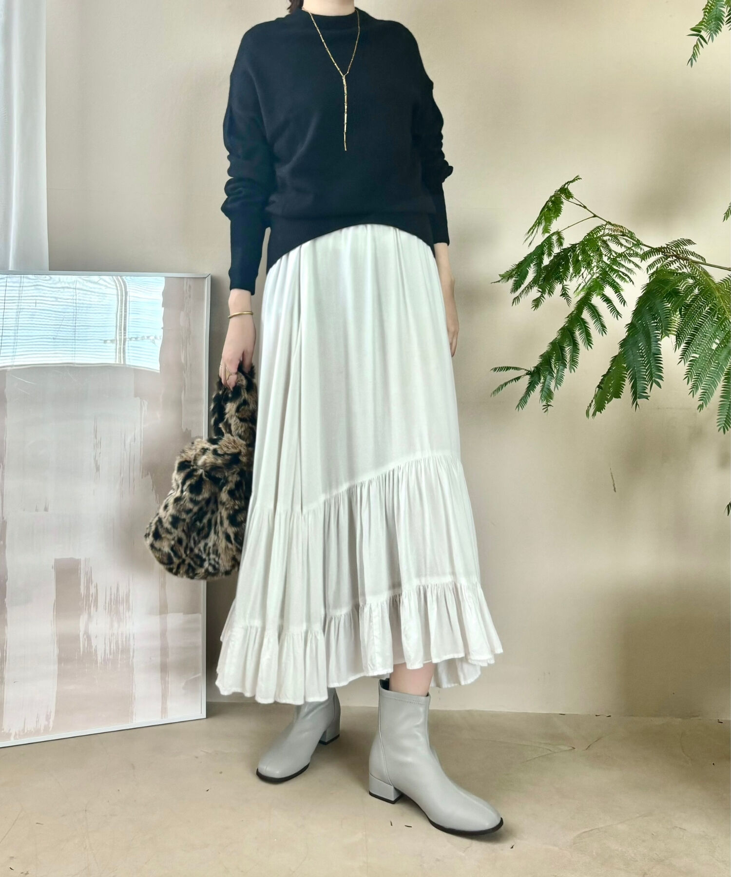 WA Oriental TRaffic「バック ジップ スクエアトゥ ストレッチ ブーツ /42403」|ショートブーツ|