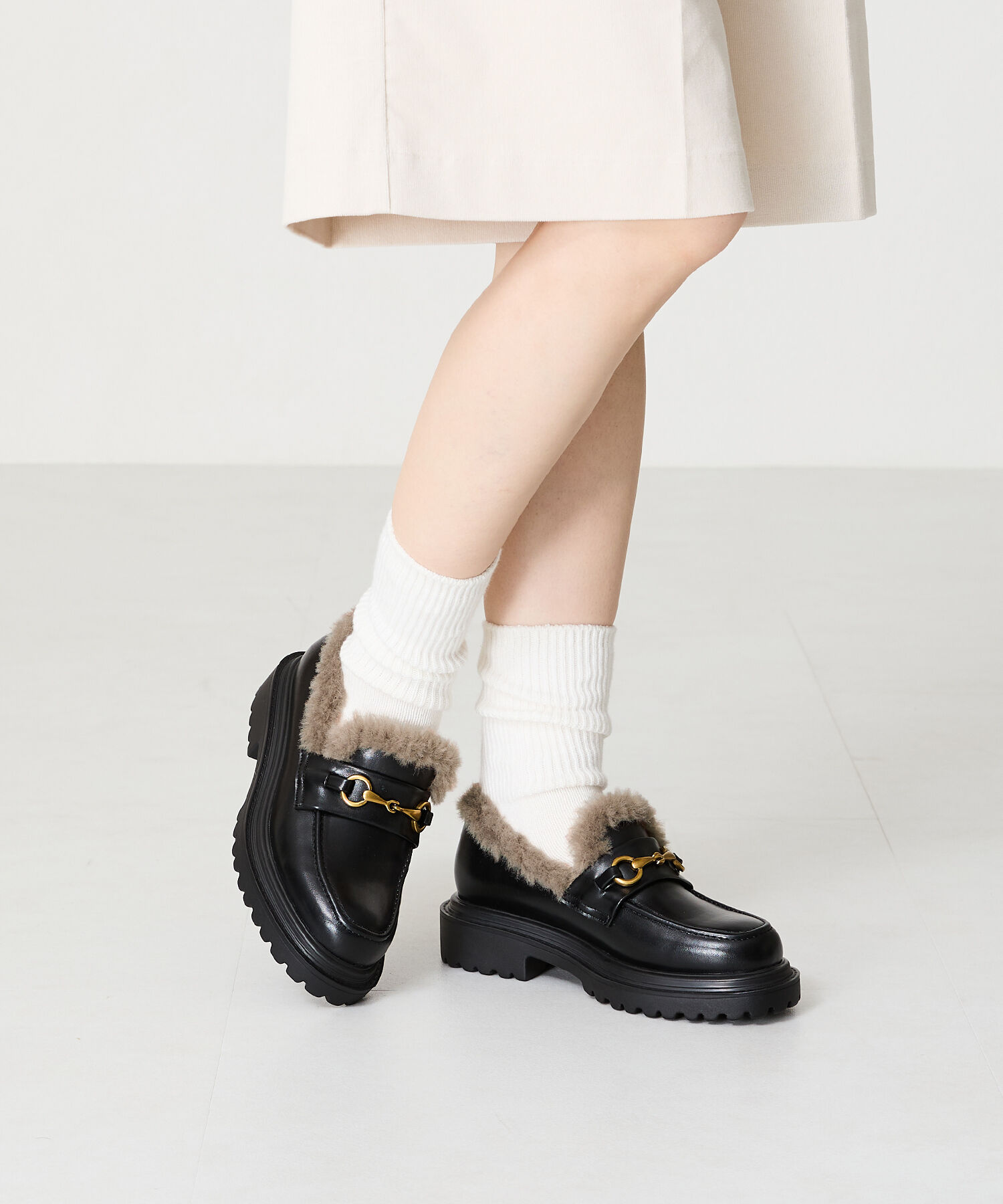 ORiental TRaffic「ビット モチーフ ファー ローファー /41313」|ローファー|