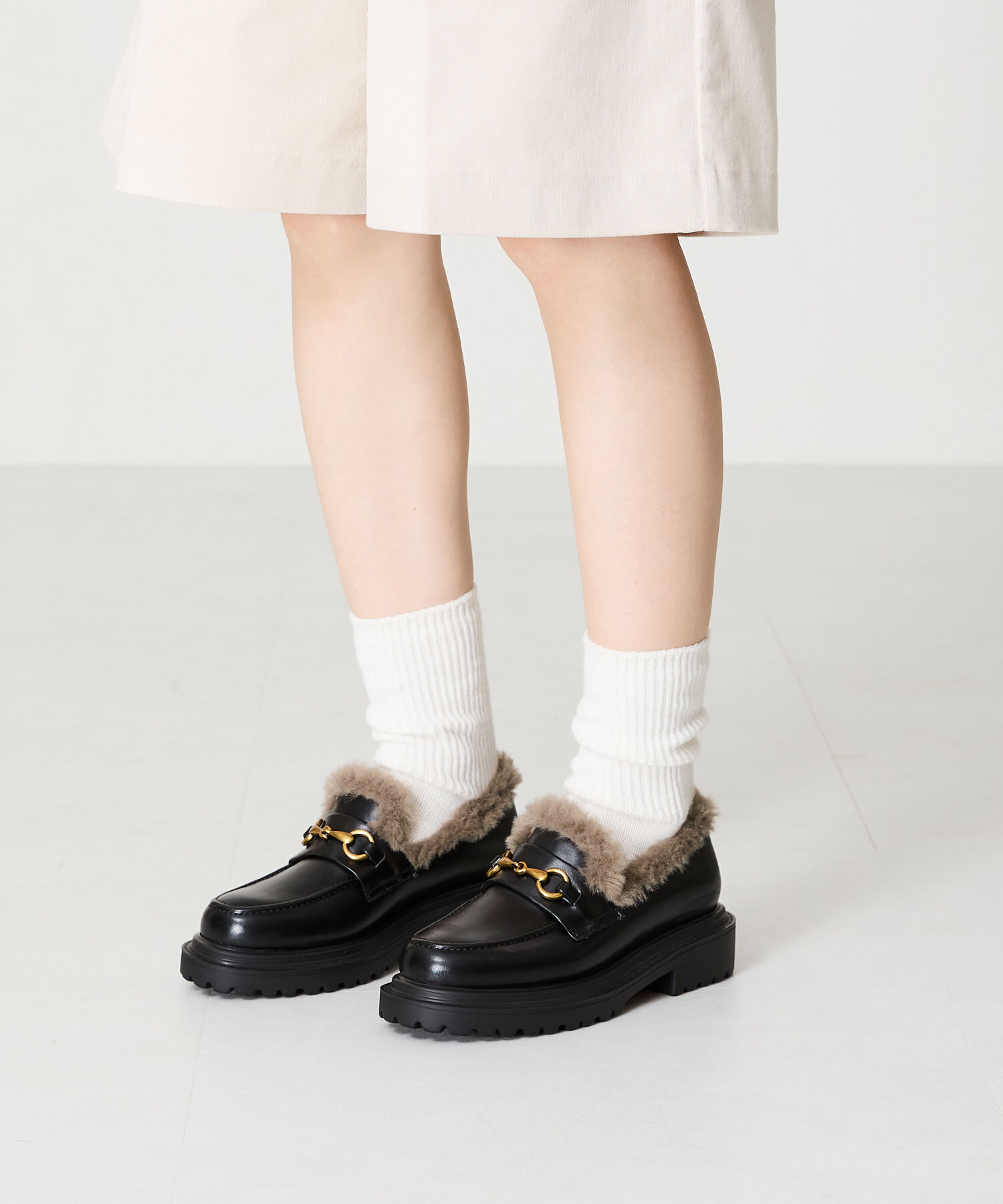 ORiental TRaffic「ビット モチーフ ファー ローファー /41313」|ローファー|