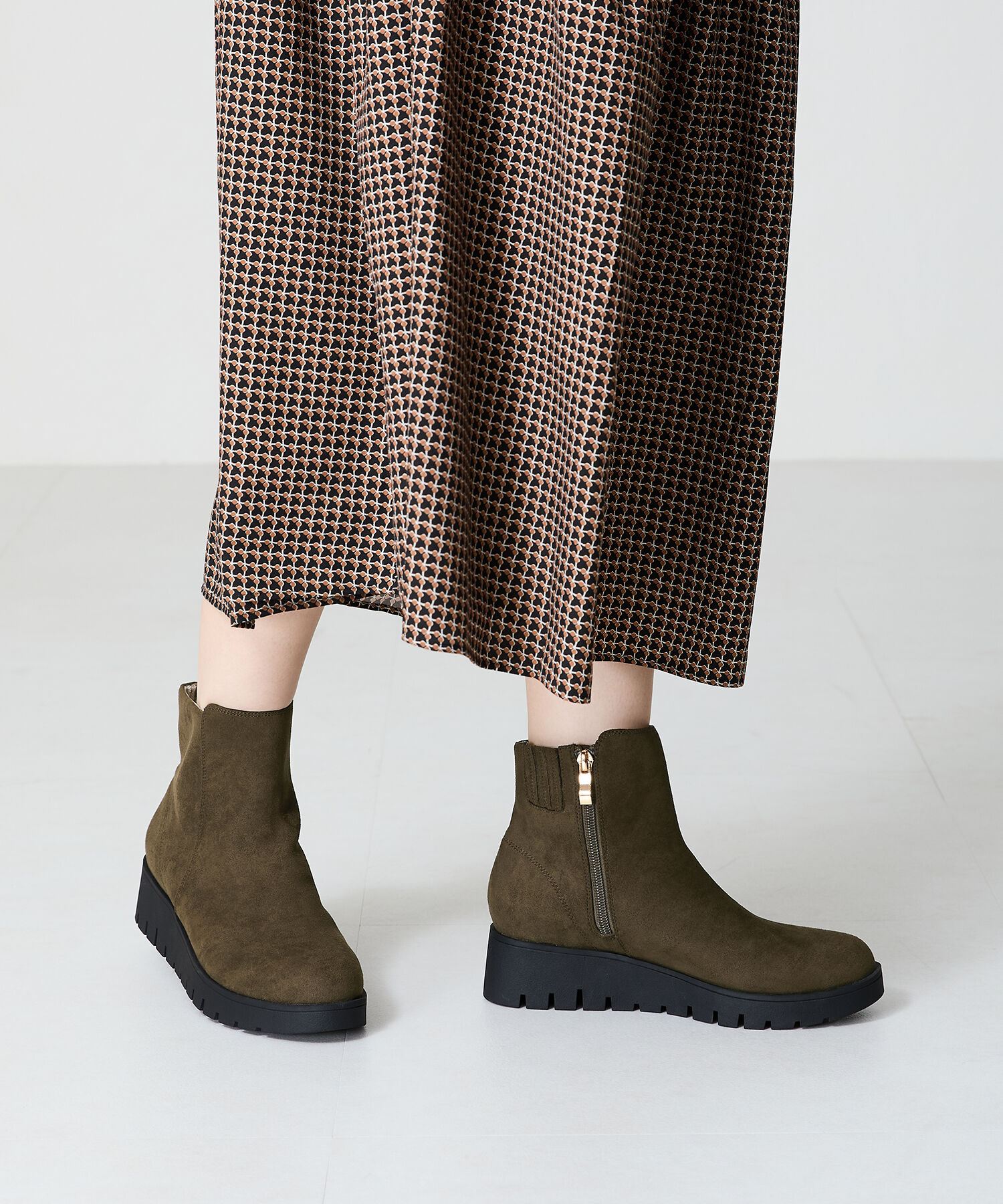 WA Oriental TRaffic「ウエッジソールショートブーツ/42405」|ショートブーツ|KHAKI