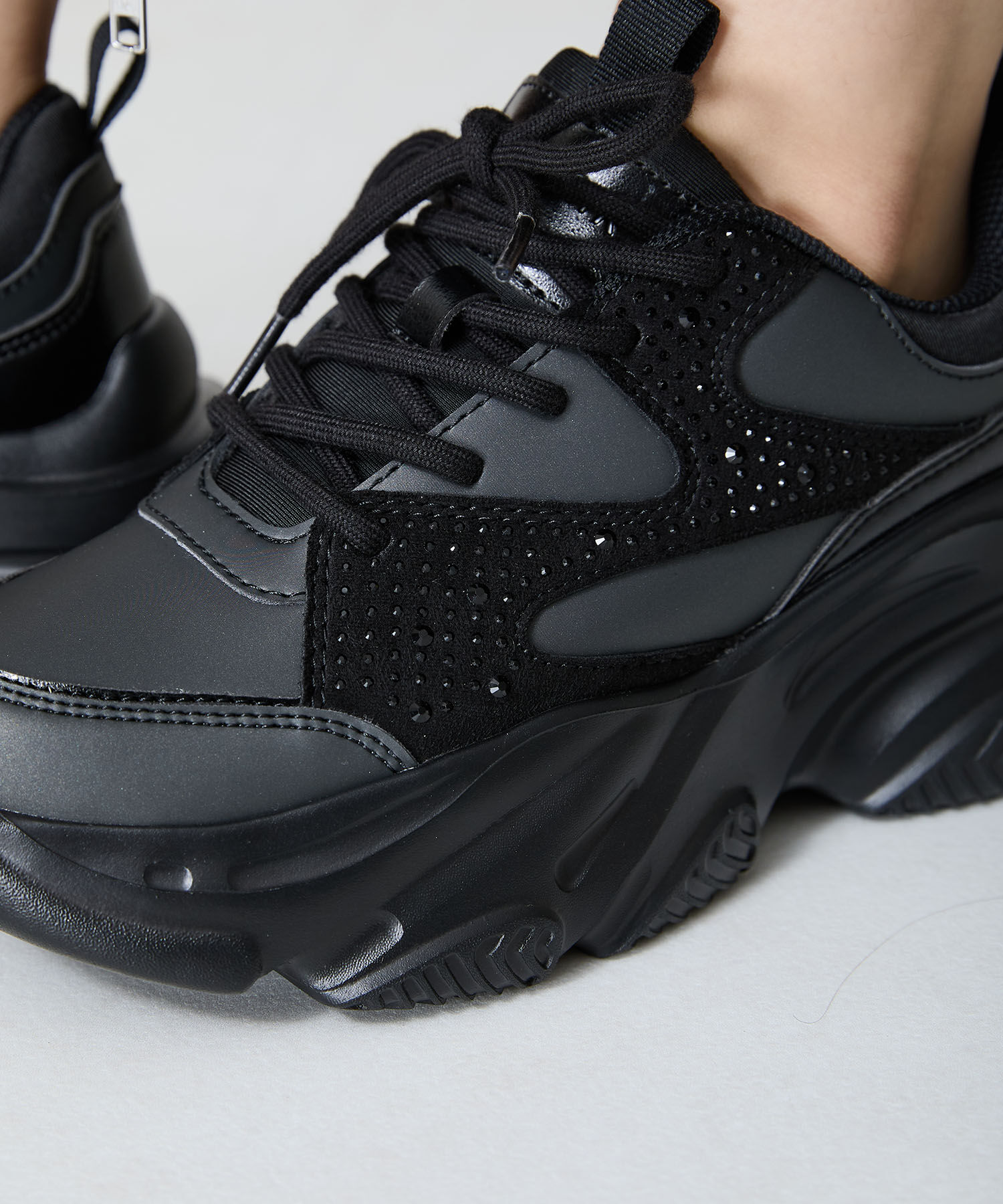 ORiental TRaffic「【アウトレット価格】ラインストーンパーツ厚底スニーカーOT3748」|スニーカー|