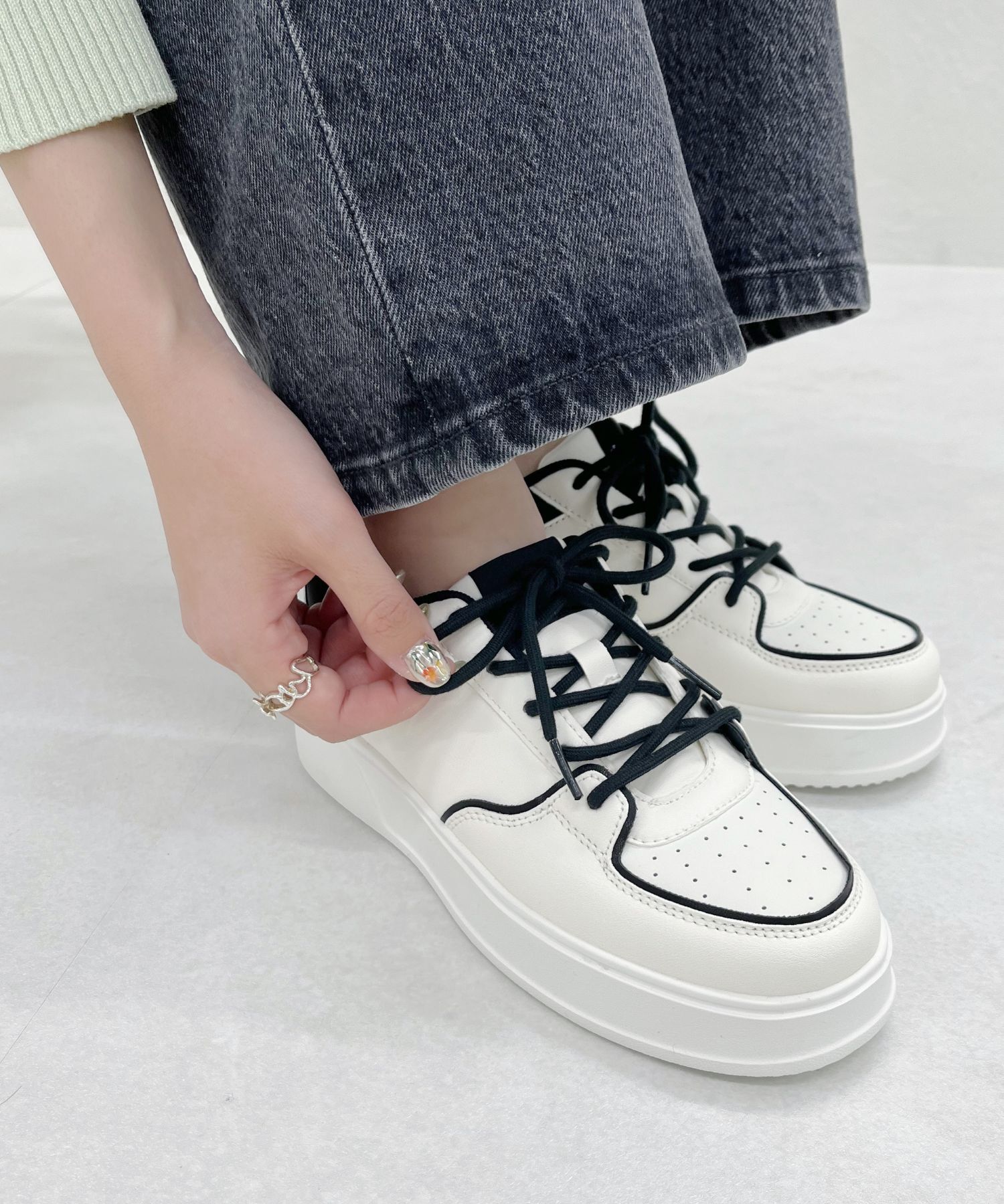 ORiental TRaffic「【新色追加】バイカラー ボリュームソール スニーカー /OT3750 厚底  クッション 軽量」|スニーカー|