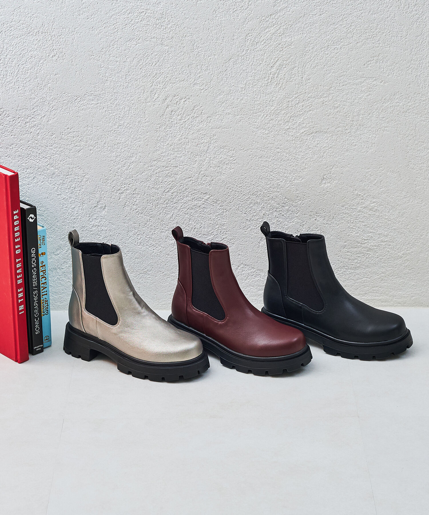 ORiental TRaffic「タンクソール サイドゴア ショートブーツ /41414 軽い ファスナー付き」|ショートブーツ|