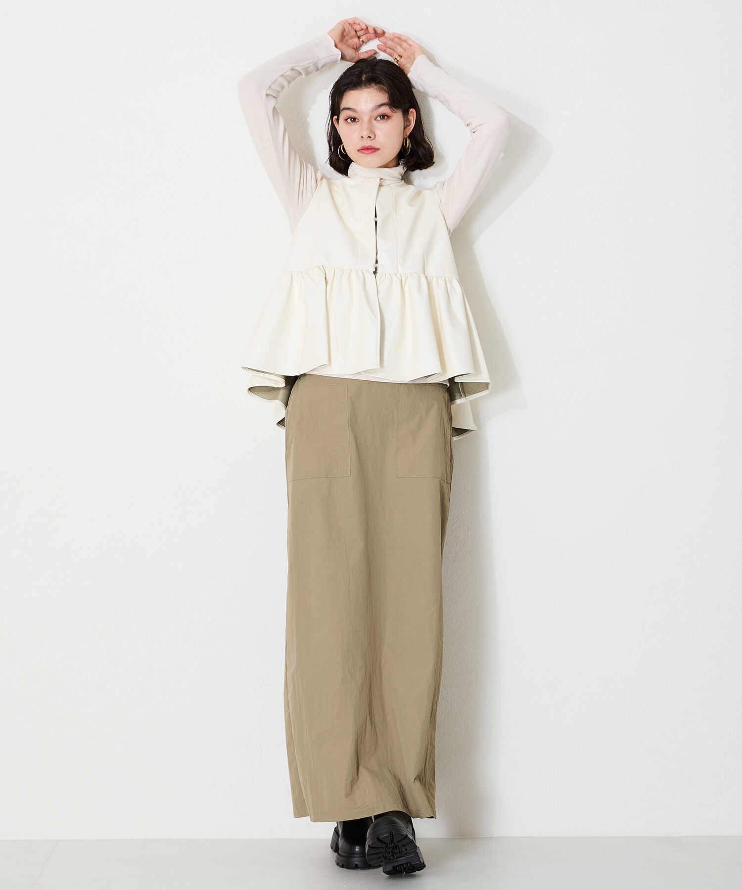 ORiental TRaffic「タンクソール サイドゴア ショートブーツ /41414 軽い ファスナー付き」|ショートブーツ|