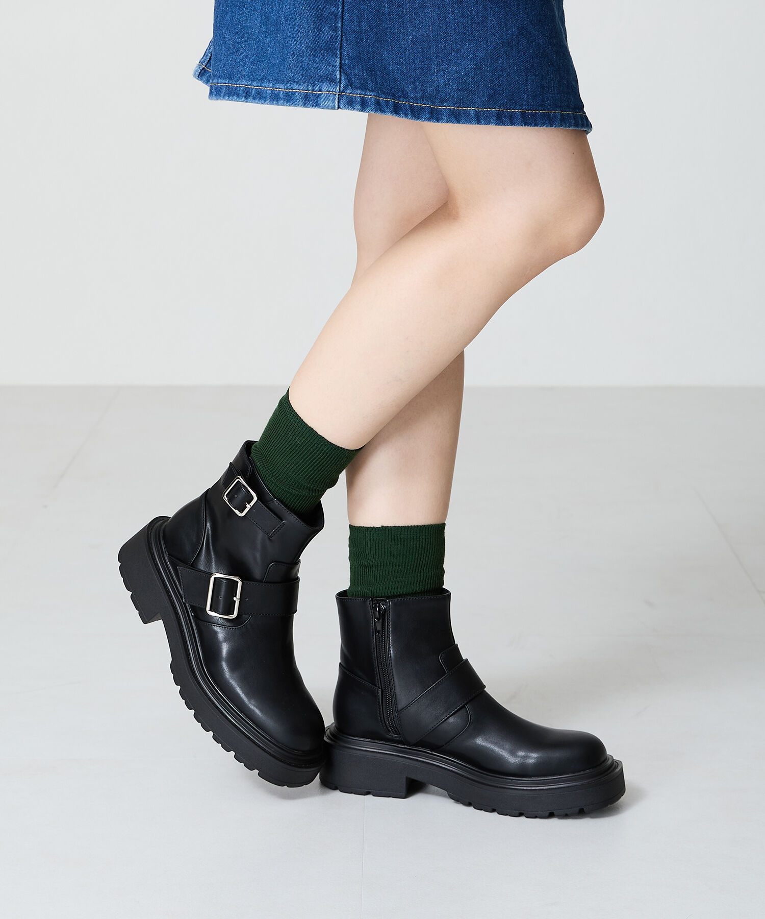 ORiental TRaffic「ダブルベルエンジニアトショートブーツ/41423」|ショートブーツ|