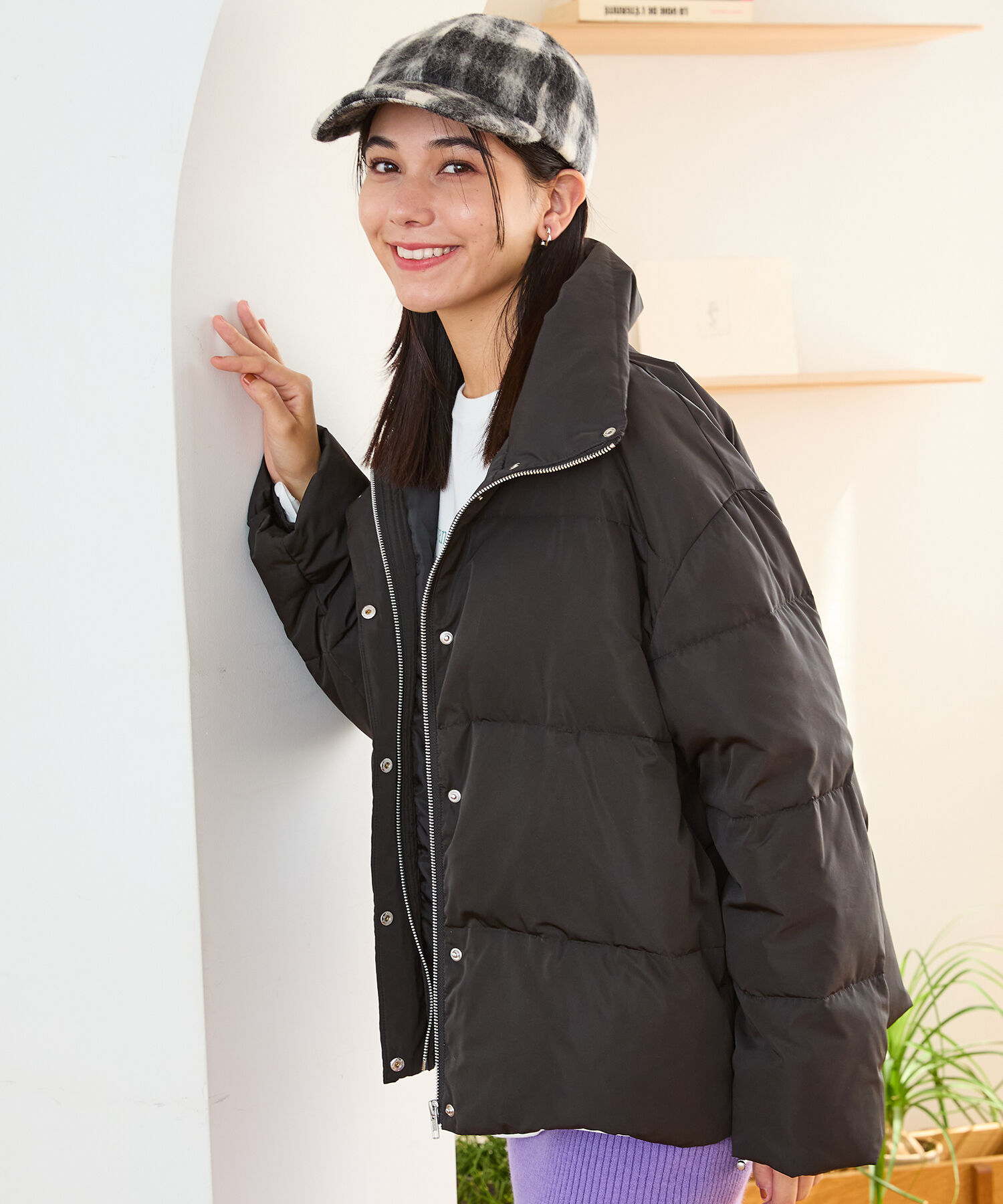 ORiental TRaffic「スタンドネック ボリューム ダウン ジャケット /MO43D01」|ダウン|