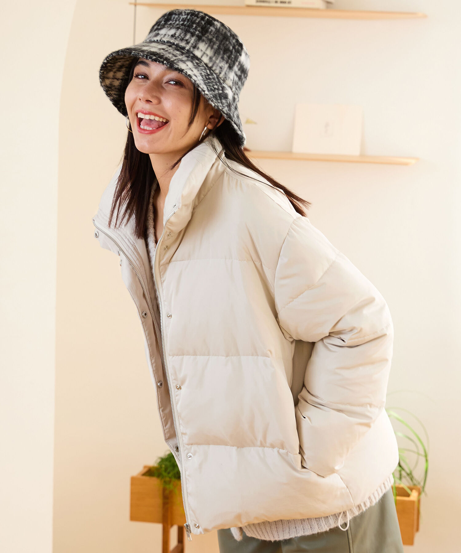 ORiental TRaffic「スタンドネック ボリューム ダウン ジャケット /MO43D01」|ダウン|