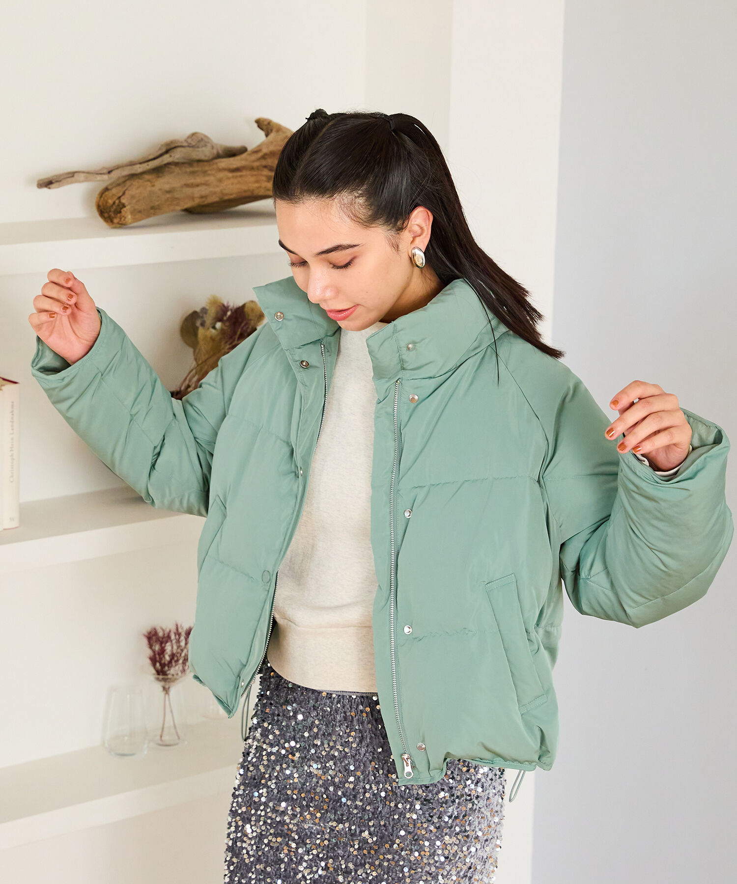 ORiental TRaffic「スタンドネック ショート ダウン ジャケット /MO43D02」|ダウン|