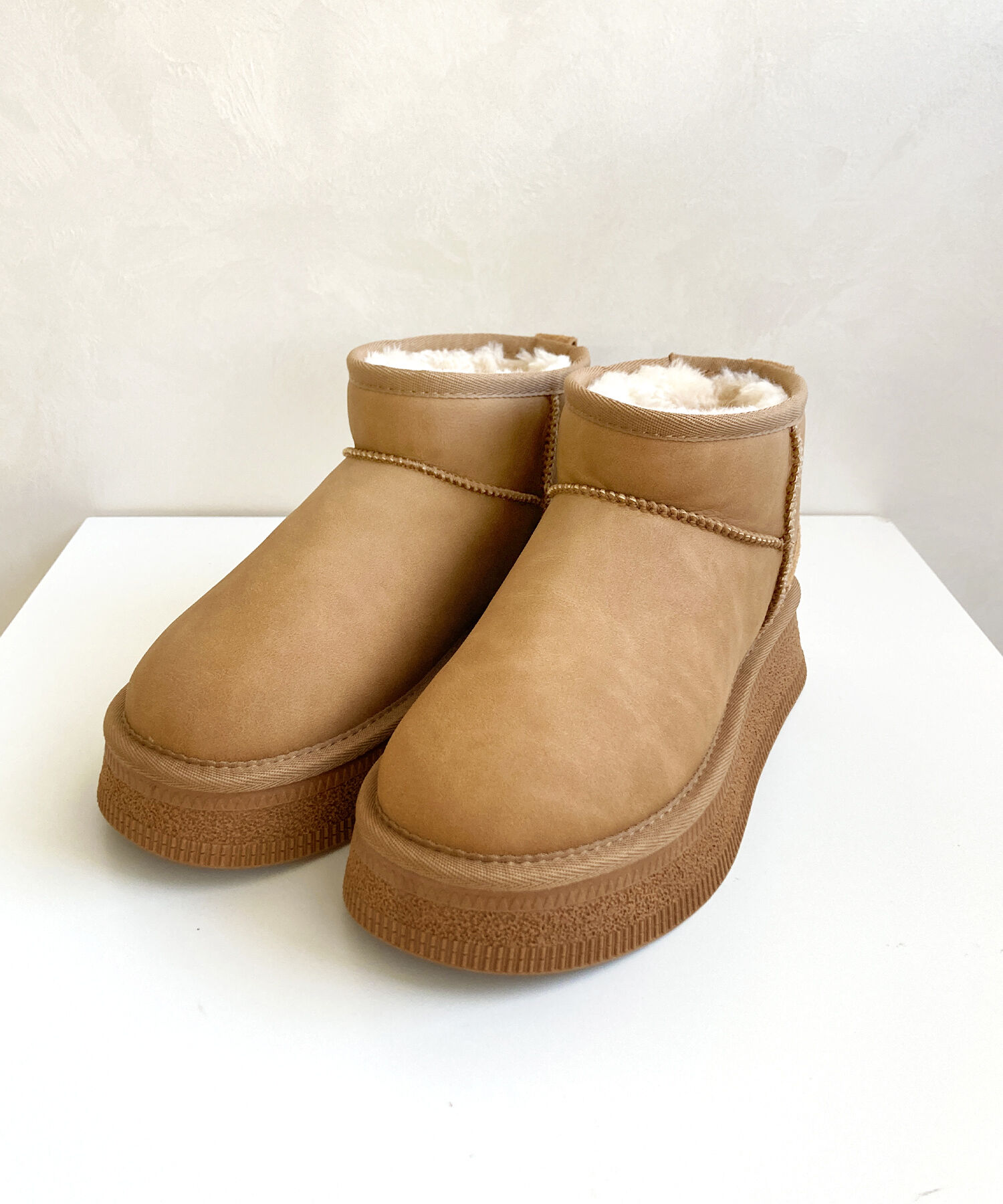 ORiental TRaffic「【 厚底 】フレアソール ムートン ショート ブーツ/41426 防寒」|ショートブーツ|