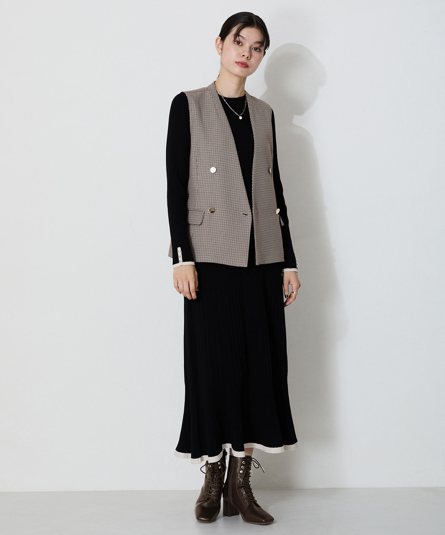 ORiental TRaffic「スクエアトゥ レースアップ ヒールブーツ /41428 袴ブーツ」|ショートブーツ|