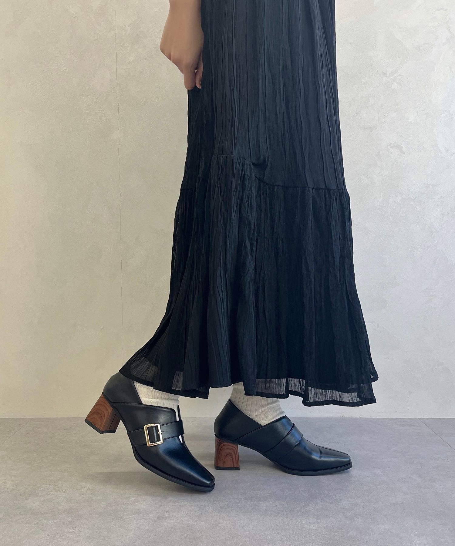 ORiental TRaffic「ウッドヒールベルトパンプス/51103 パンプス トレンド 人気 売れてる」|パンプス|