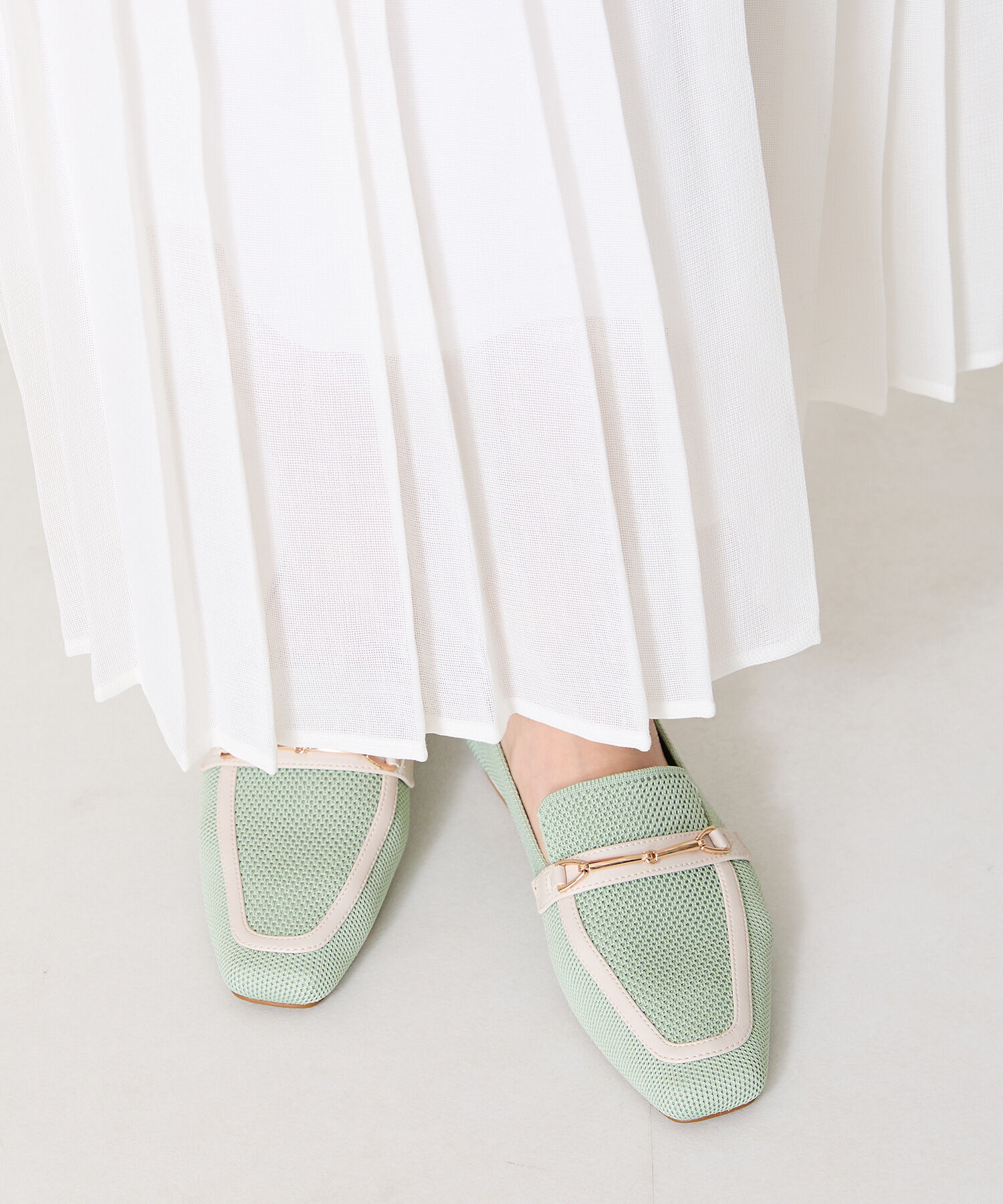 WA Oriental TRaffic「ビットモチーフニットローファー/52102 ローファー 軽い ニット 人気 トレンド 売れてる」|パンプス|