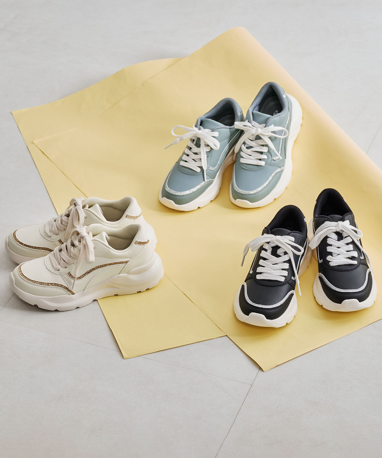 ORiental TRaffic「グリッターラインスニーカー/OT3762 スニーカー トレンド 人気 売れてる」|スニーカー|