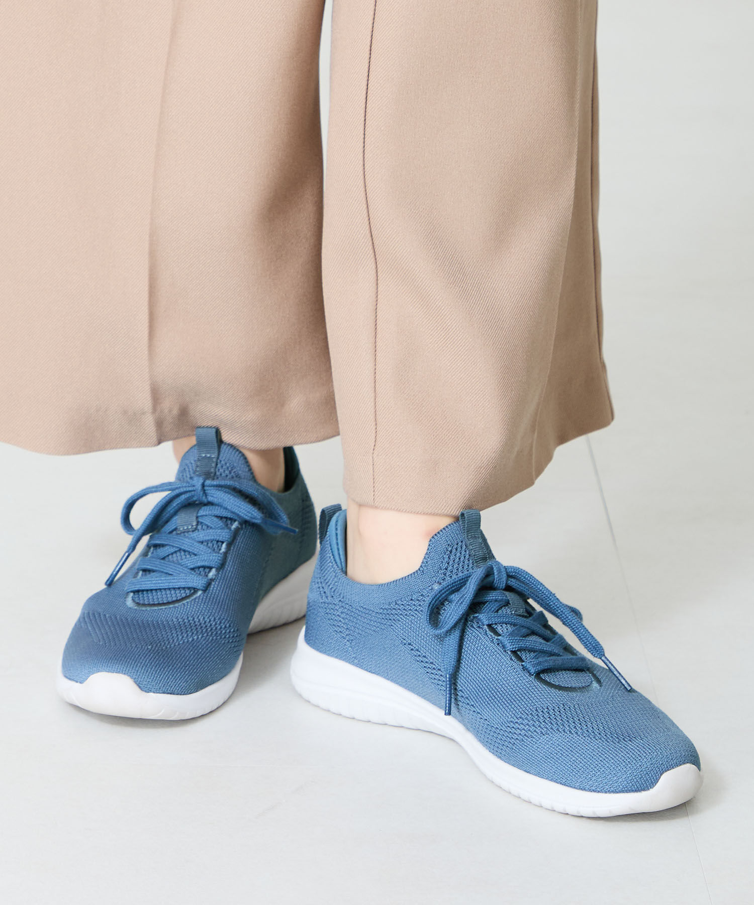 ORiental TRaffic「レースアップ ニット スニーカー /OT3765  トレンド　人気  軽い ワンタッチ」|スニーカー|