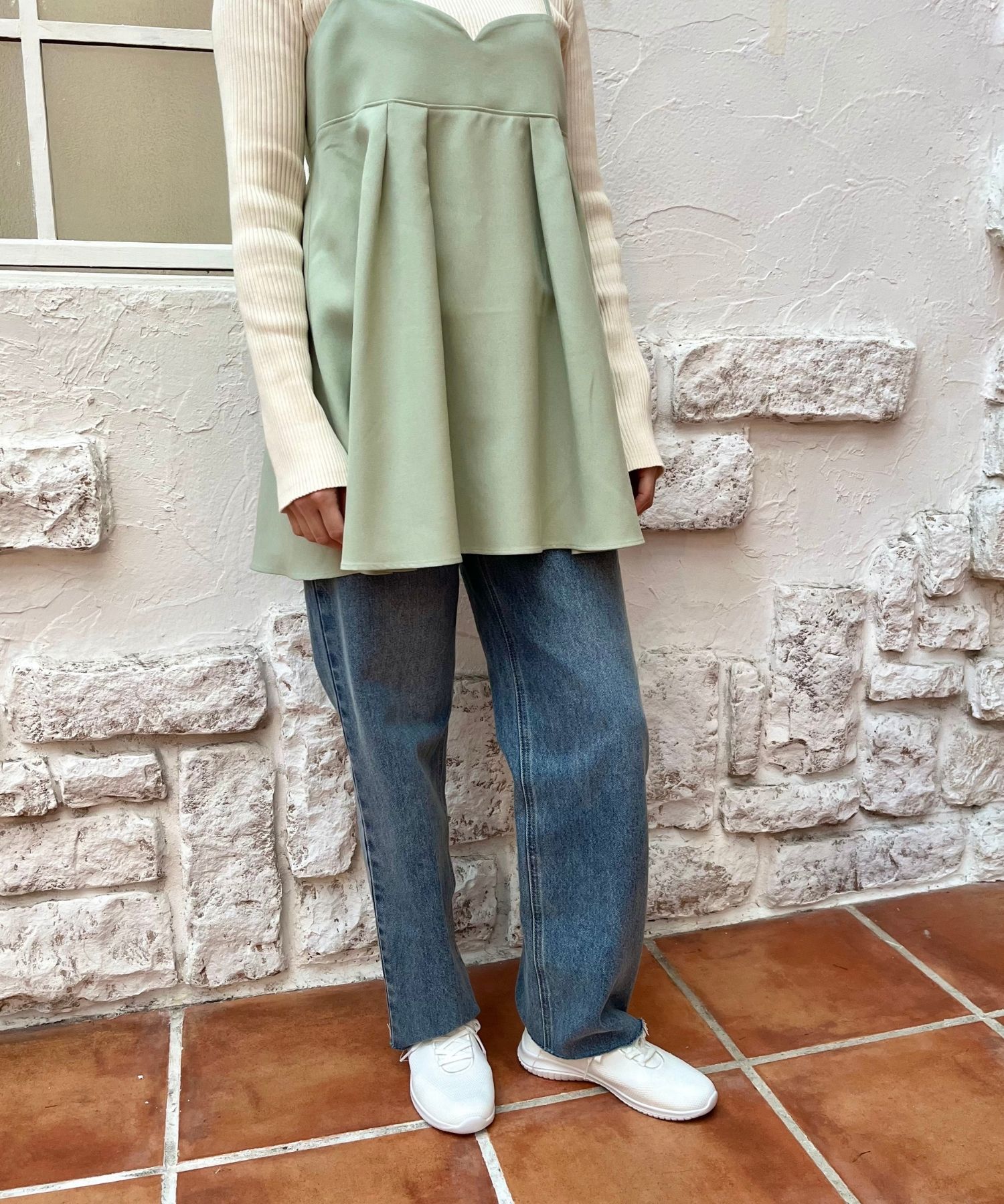 ORiental TRaffic「レースアップ ニット スニーカー /OT3765  トレンド　人気  軽い ワンタッチ」|スニーカー|