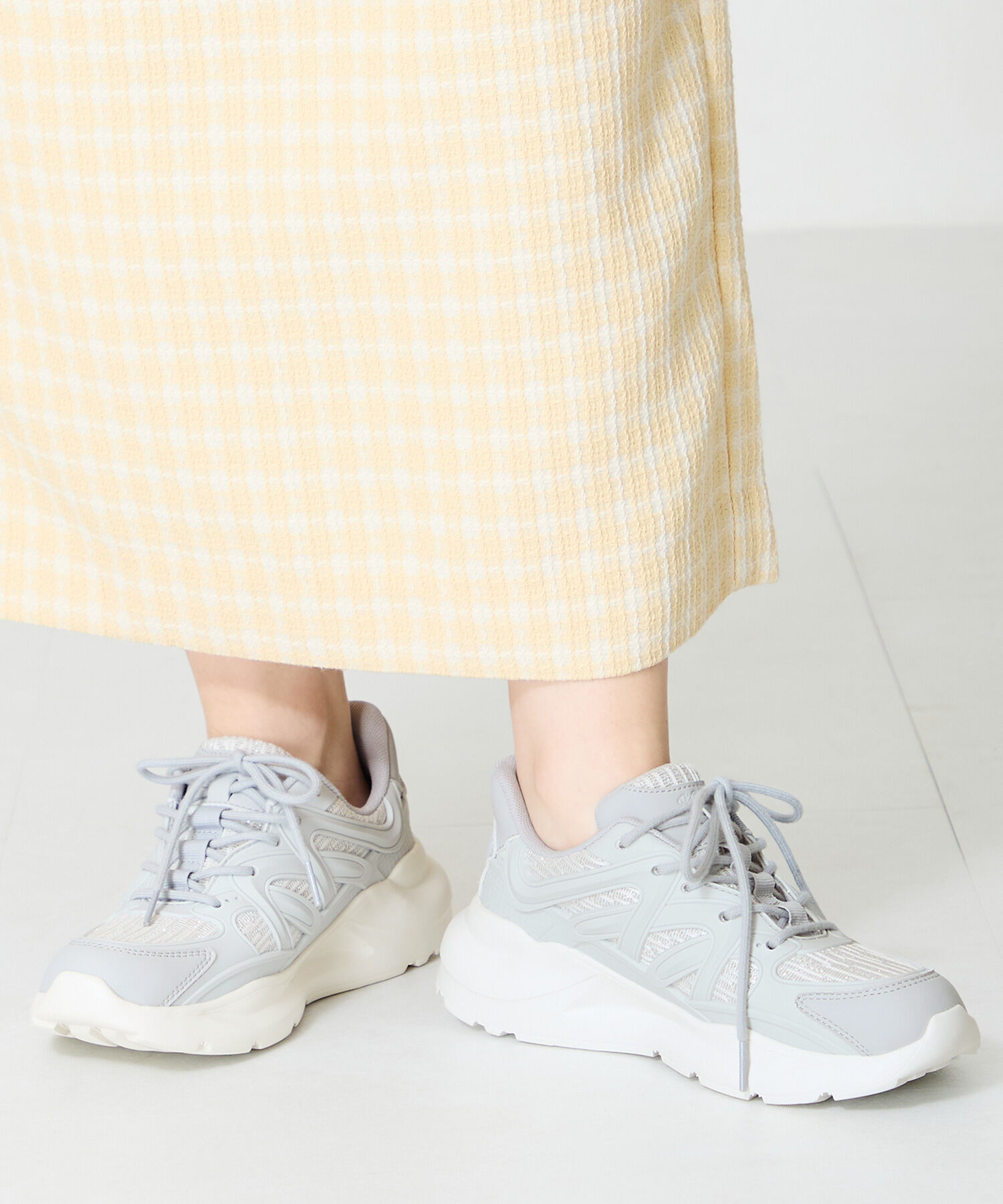 ORiental TRaffic「ラバーパーツ&times;ラメ織りレーススニーカー/OT3760」|スニーカー|