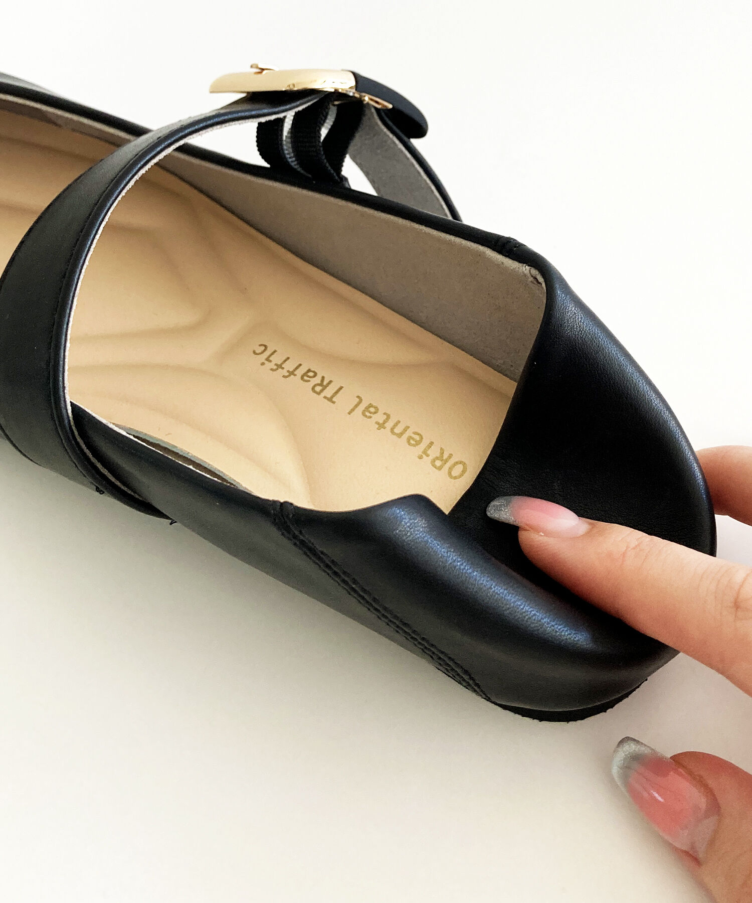 WA Oriental TRaffic「配色バックル柔らかフラットパンプス/52118 パンプス フィット クッション 人気 トレンド」|パンプス|