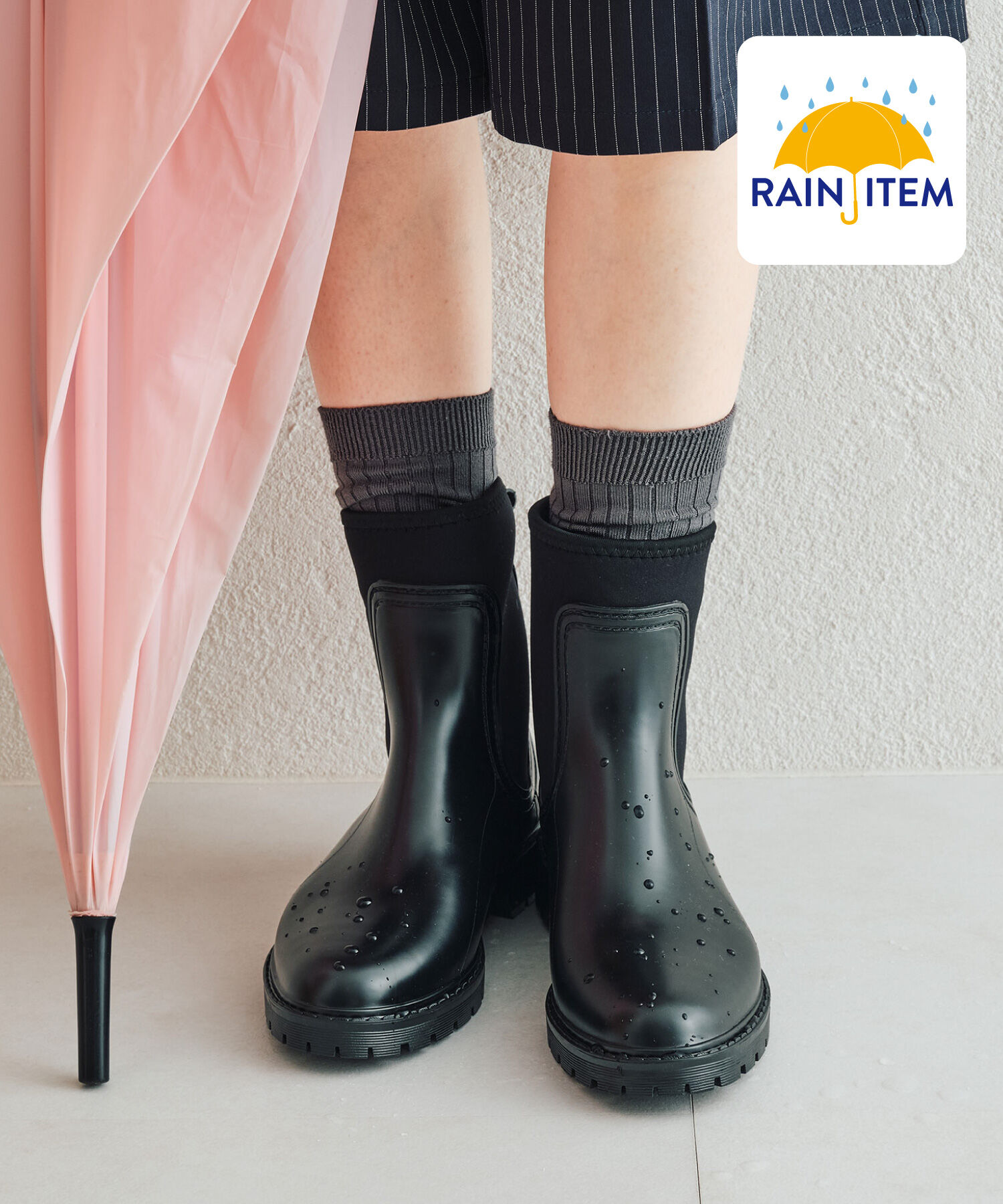 ORiental TRaffic「【防水】サイドネオプレーンレインブーツ/R-0019 レインブーツ 人気 トレンド 売れてる」|ショートブーツ|