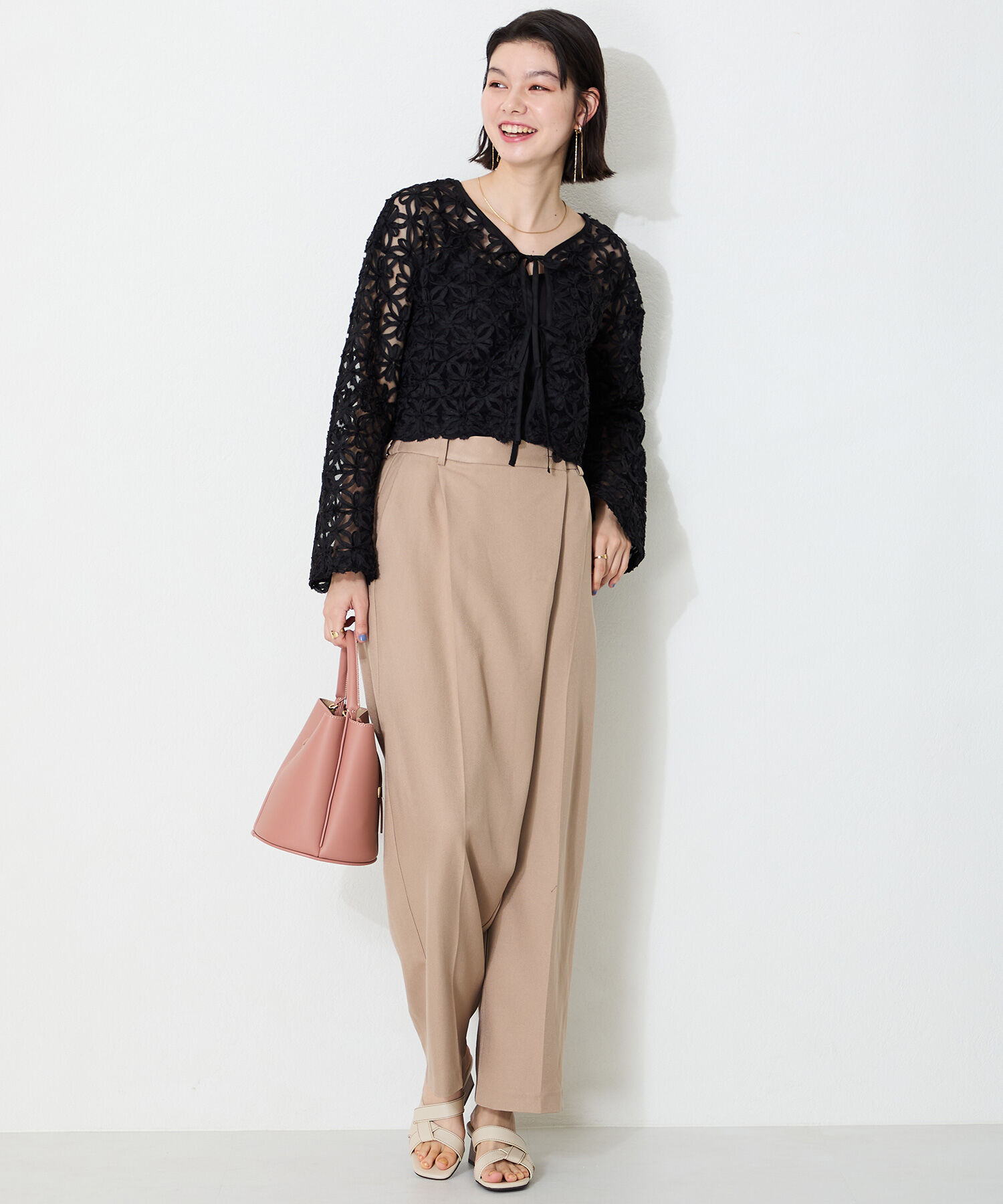 ORiental TRaffic「ウッドヒールクロスリボンサンダル/51209 サンダル 人気 トレンド」|サンダル|