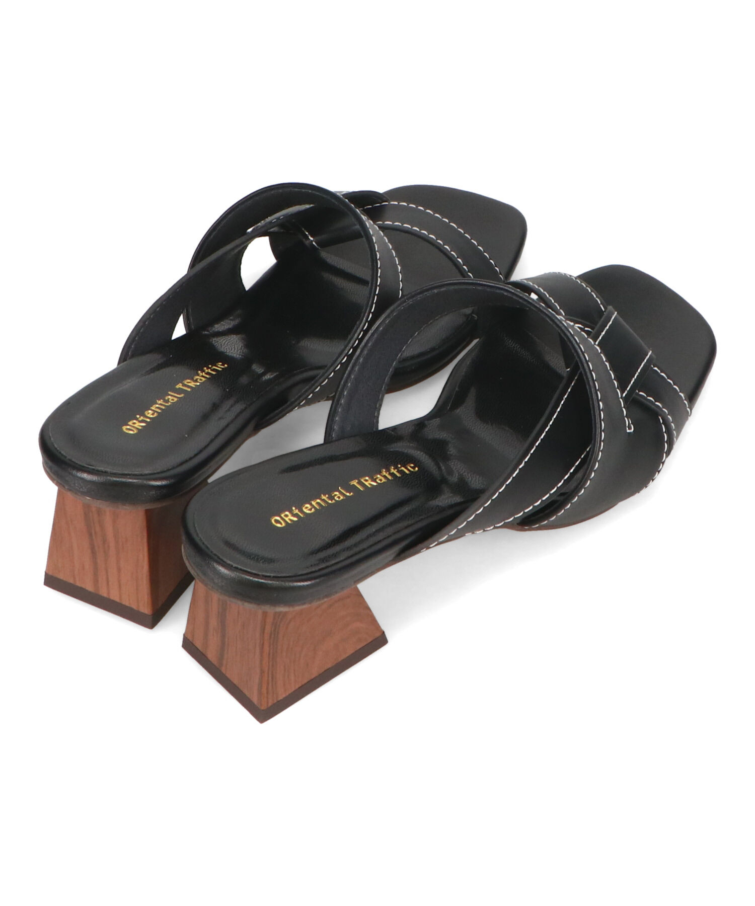 ORiental TRaffic「ウッドヒールクロスリボンサンダル/51209 サンダル 人気 トレンド」|サンダル|