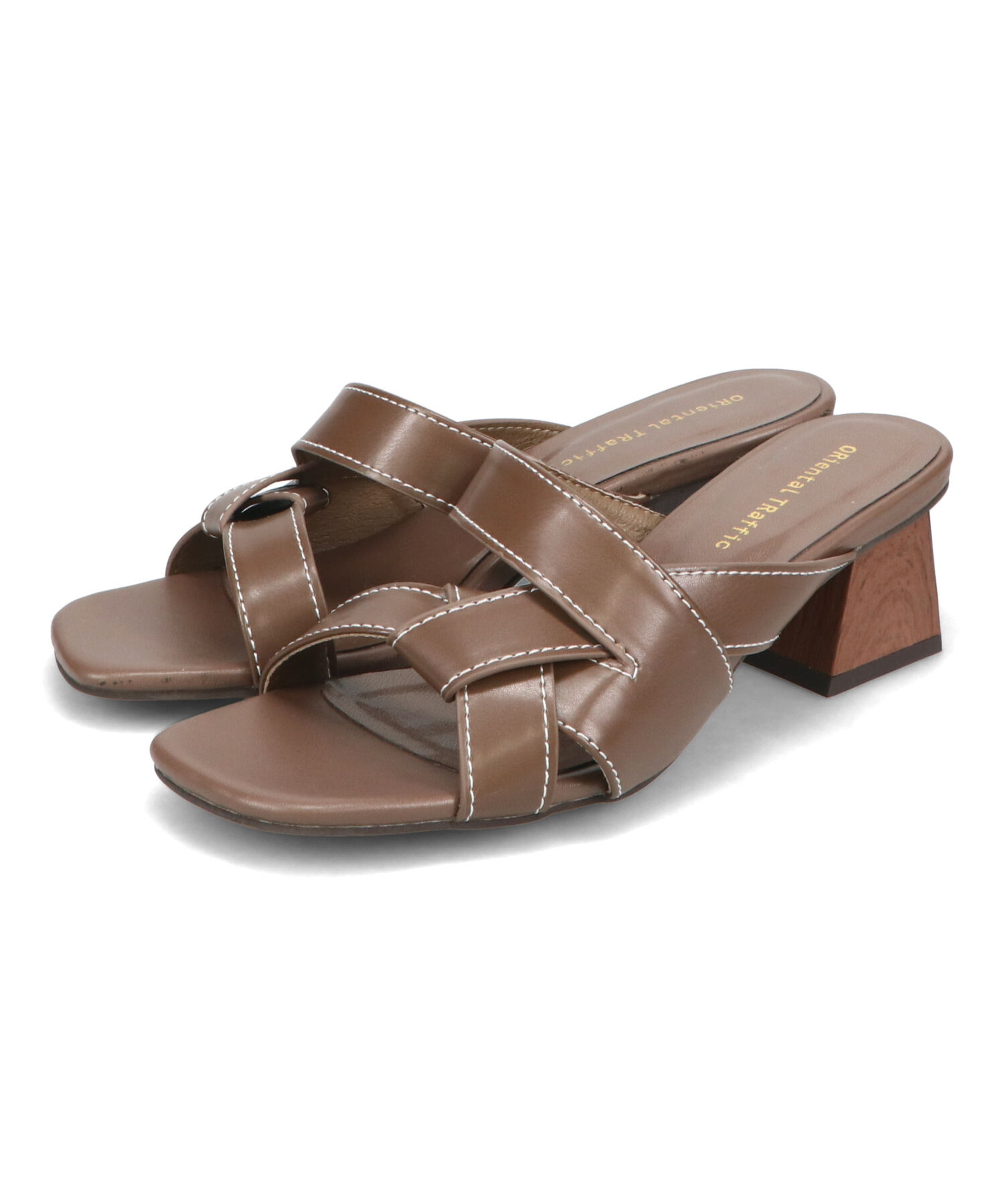ORiental TRaffic「ウッドヒールクロスリボンサンダル/51209 サンダル 人気 トレンド」|サンダル|