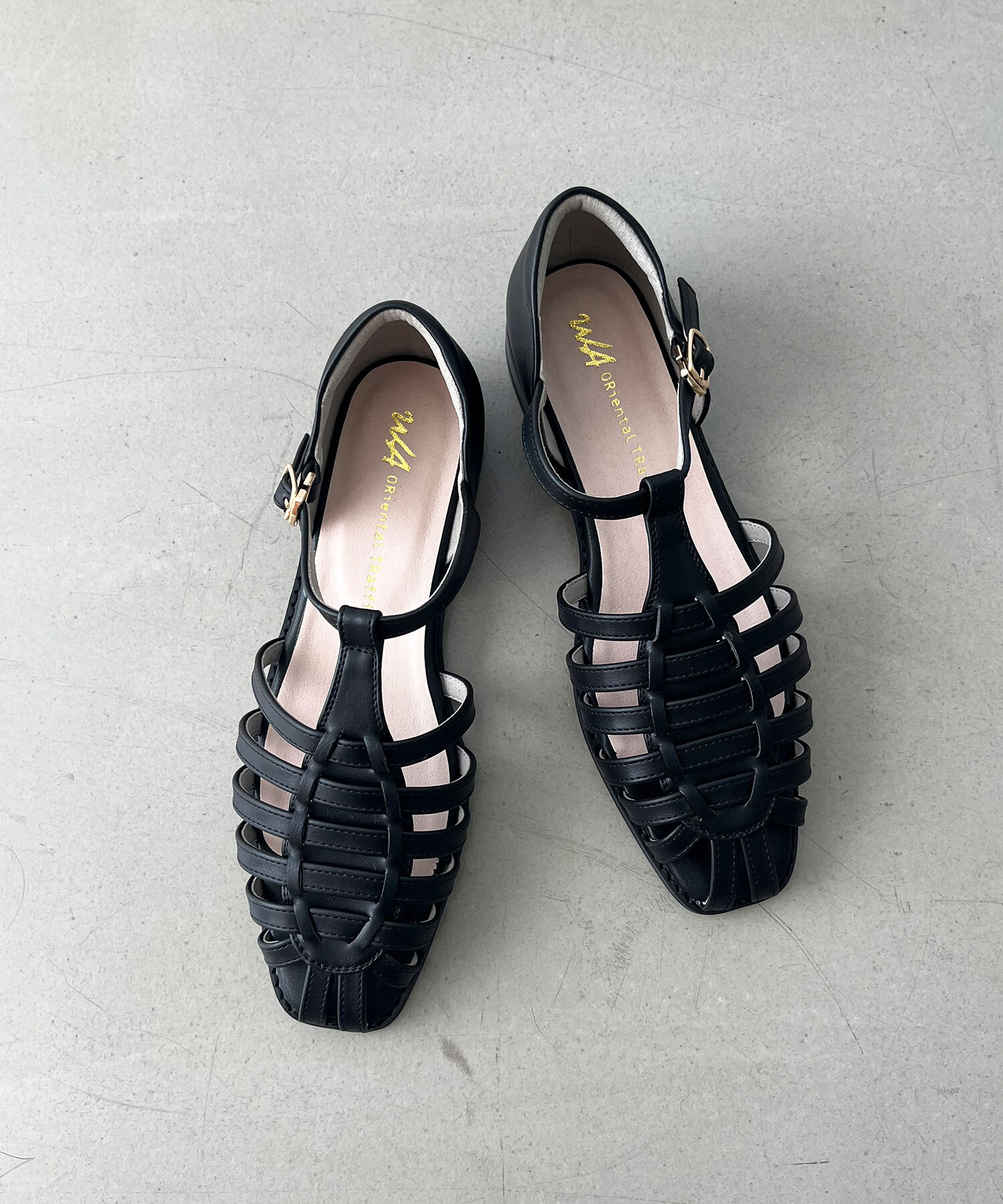 WA Oriental TRaffic「ナローストラップグルカシューズ/52114 グルカサンダル フラット 人気」|サンダル|BLACK