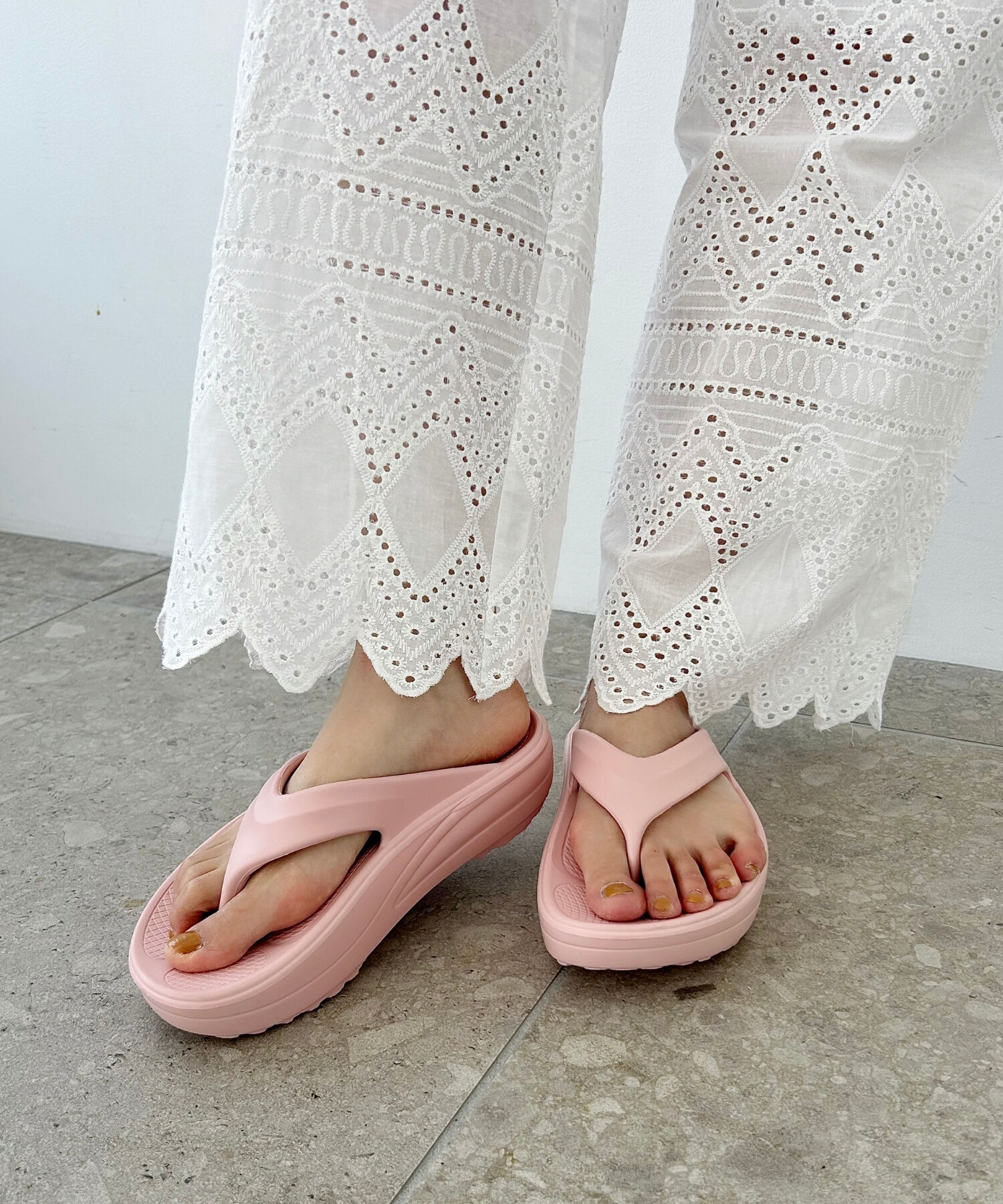 ORiental TRaffic「【リカバリーサンダル】●大人気アイテム●厚底EVAトングサンダル/OT3226 厚底 トング サンダル 」|サンダル|PINK