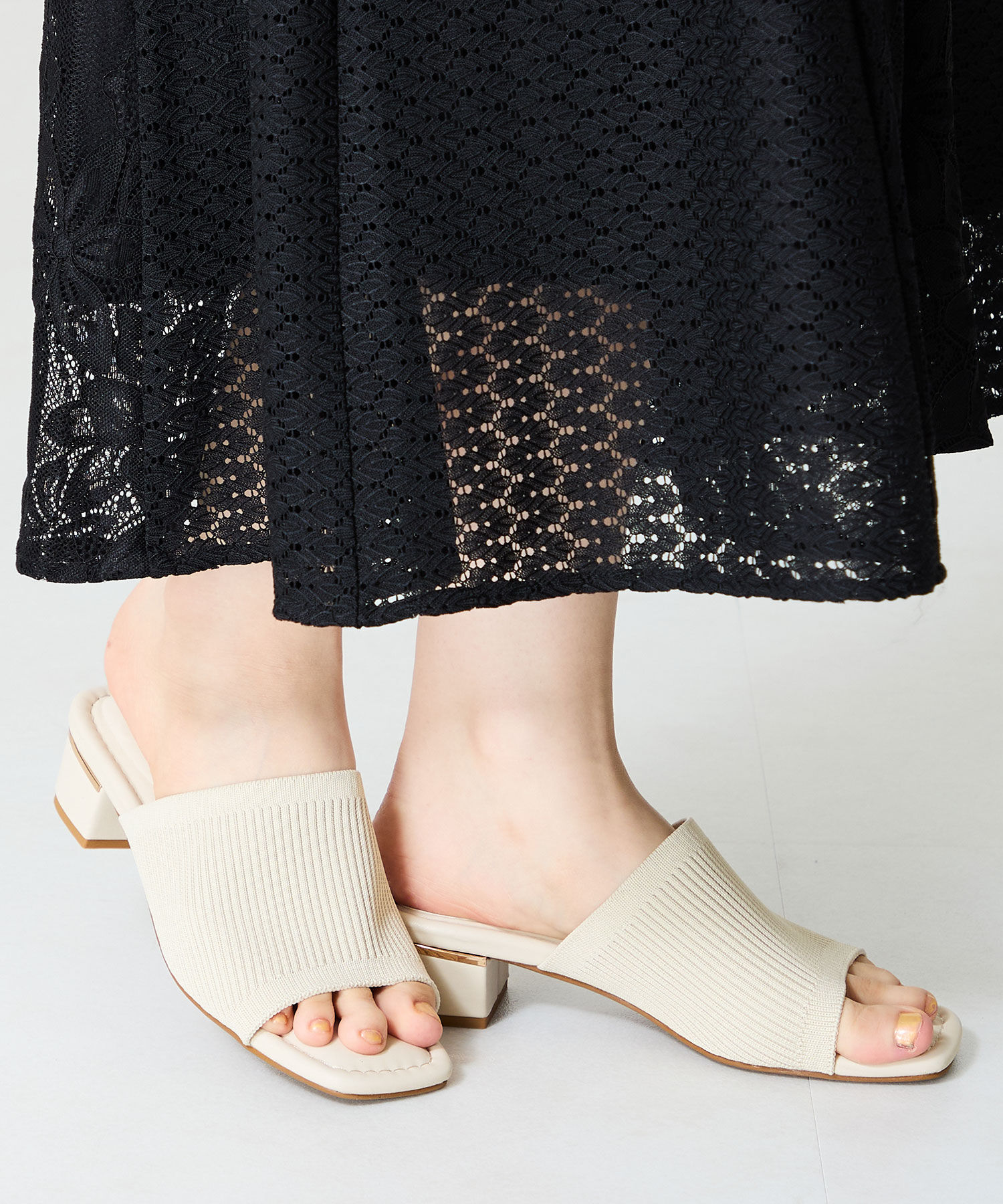 WA Oriental TRaffic「ニットミュールサンダル/52207 ミュール ニット トレンド サンダル 柔らかい 人気」|サンダル|