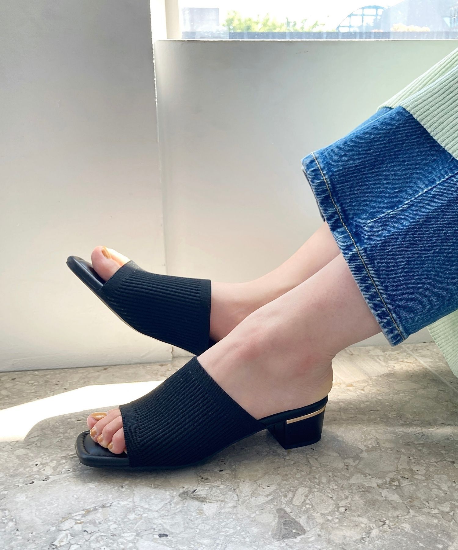 WA Oriental TRaffic「ニットミュールサンダル/52207 ミュール ニット トレンド サンダル 柔らかい 人気」|サンダル|