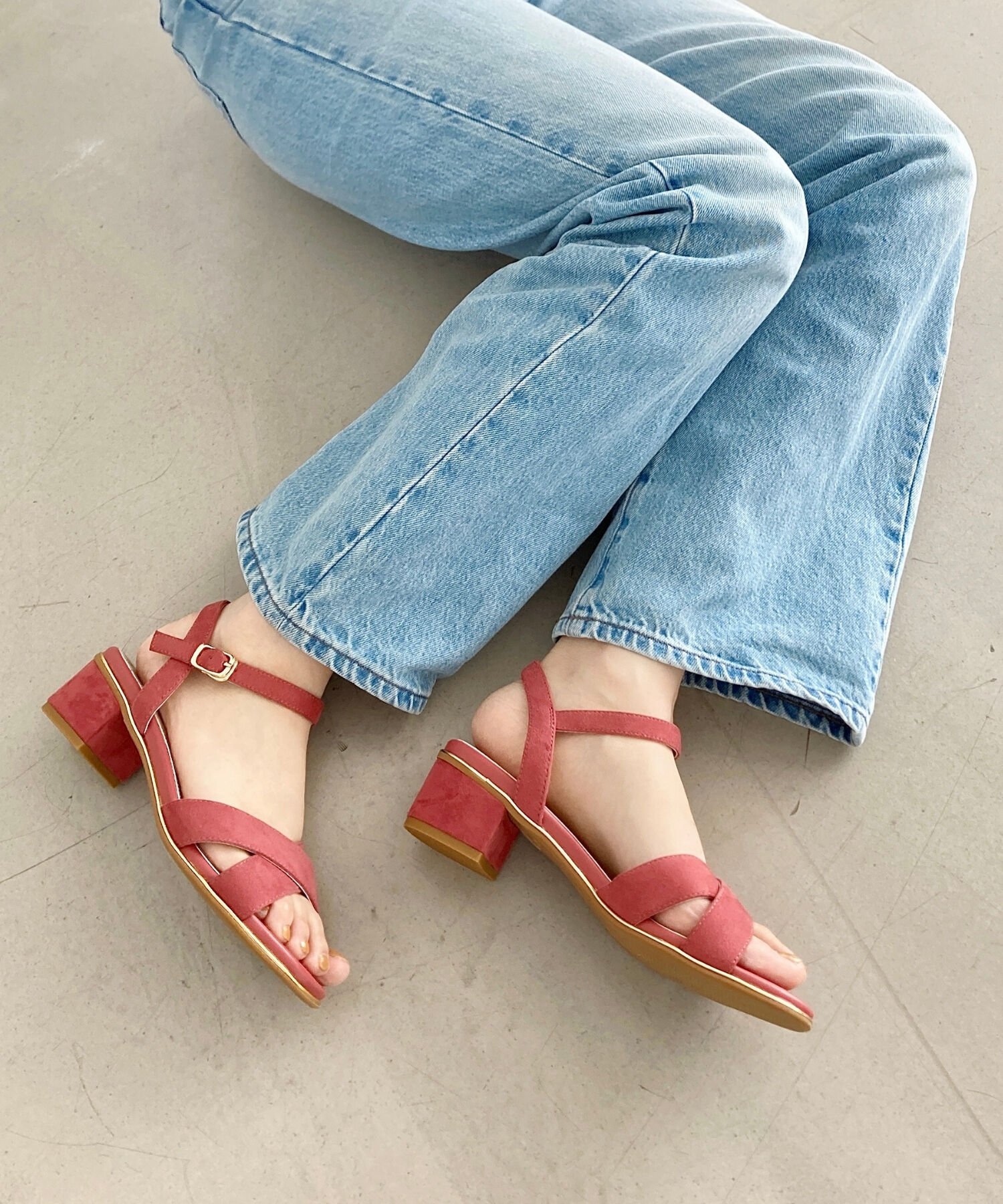 ORiental TRaffic「【WEB限定】クロスストラップメタリックラインサンダル/55201 サンダル トレンド 人気」|サンダル|