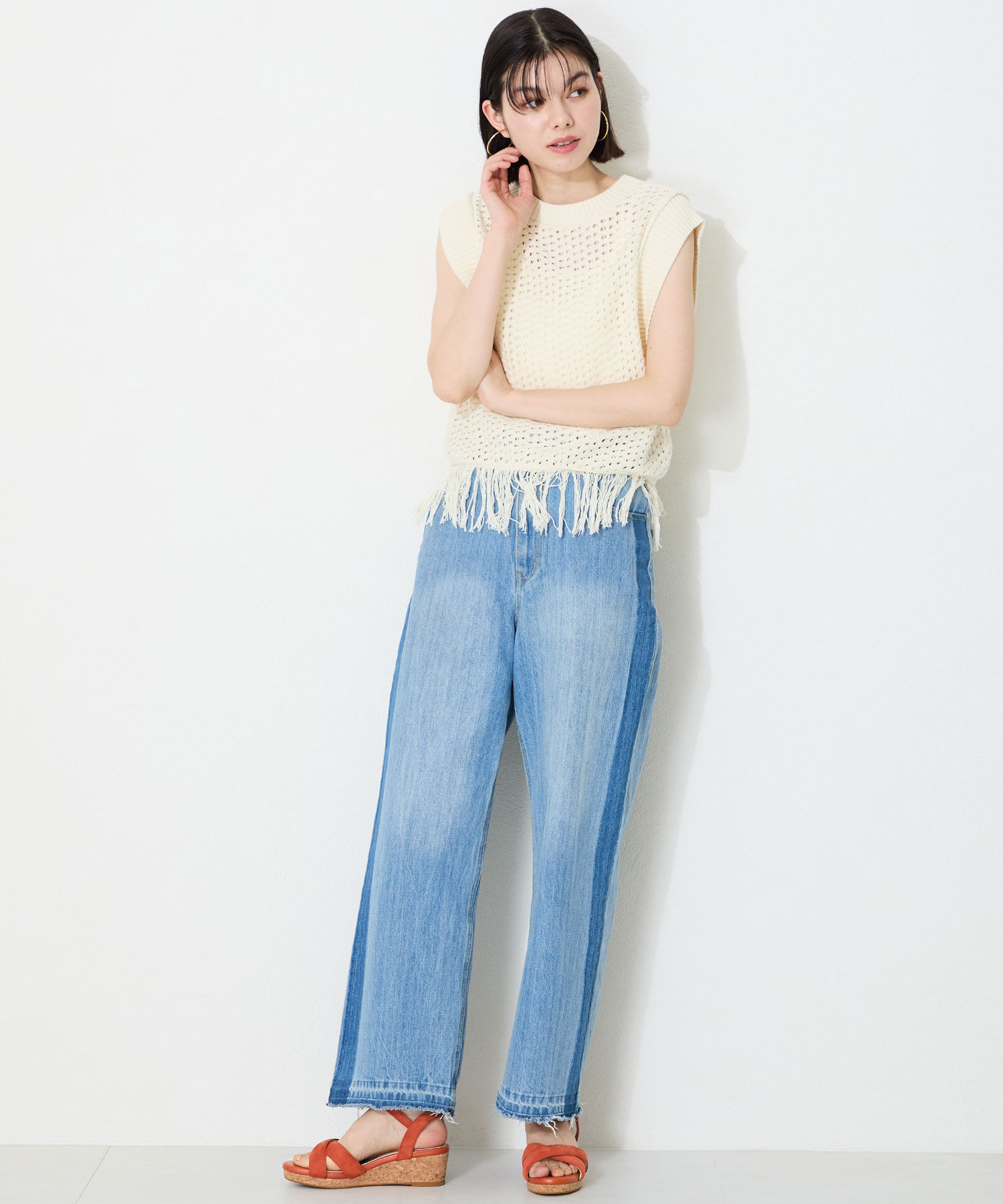 WA Oriental TRaffic「アーモンドトゥクロスウエッジサンダル/52201 サンダル トレンド 人気 クッション」|サンダル|