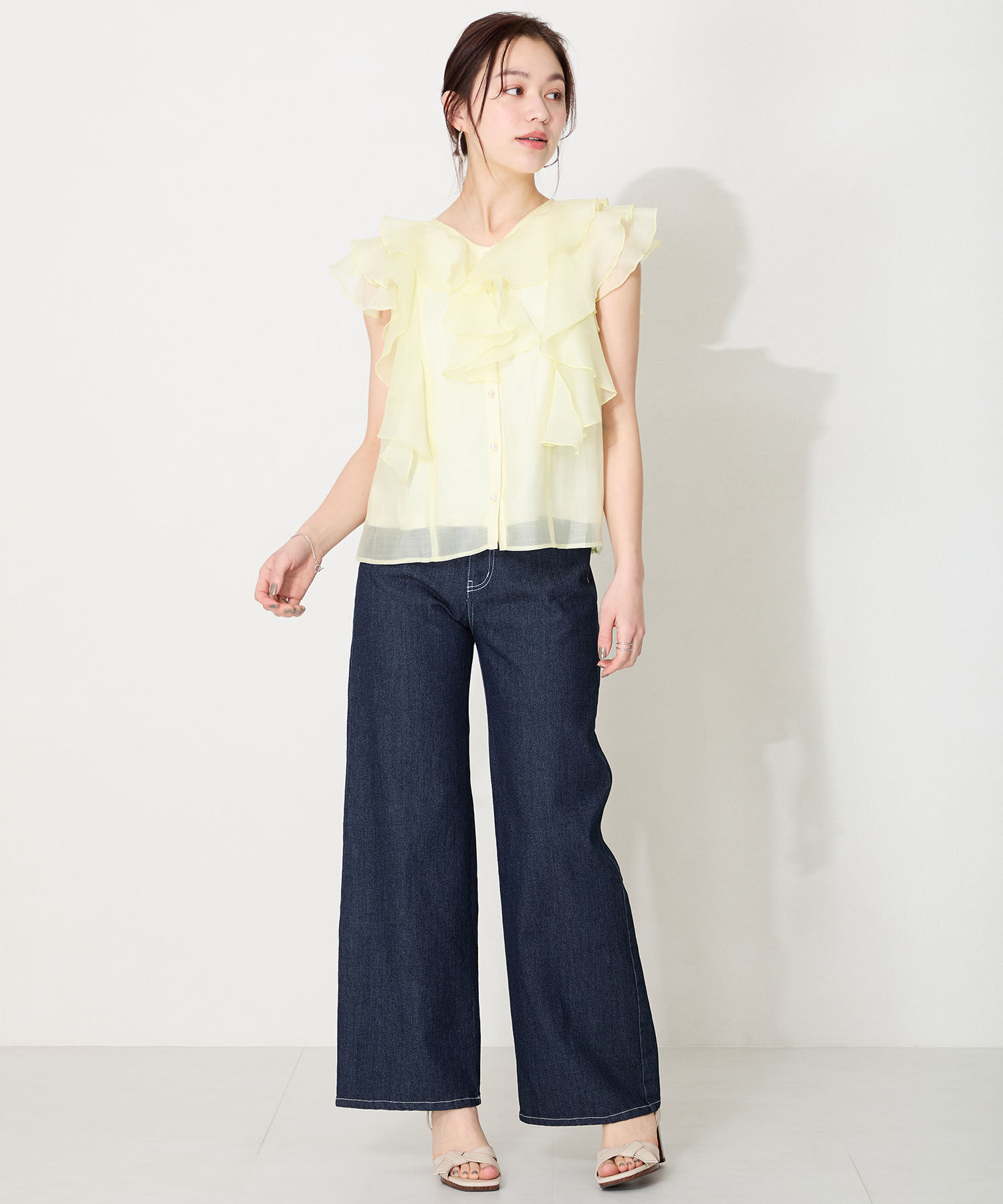 ORiental TRaffic「リボンベルトウッドヒールサンダル/51225 サンダル 人気 ヒール8.2cm」|サンダル|