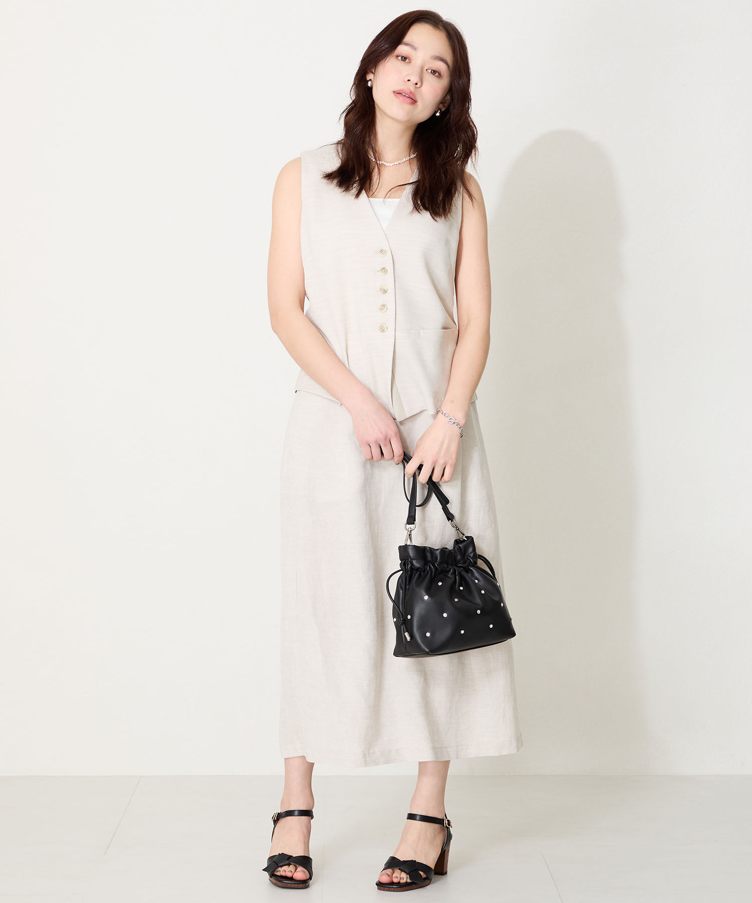 ORiental TRaffic「リボンベルトウッドヒールサンダル/51225 サンダル 人気 ヒール8.2cm」|サンダル|