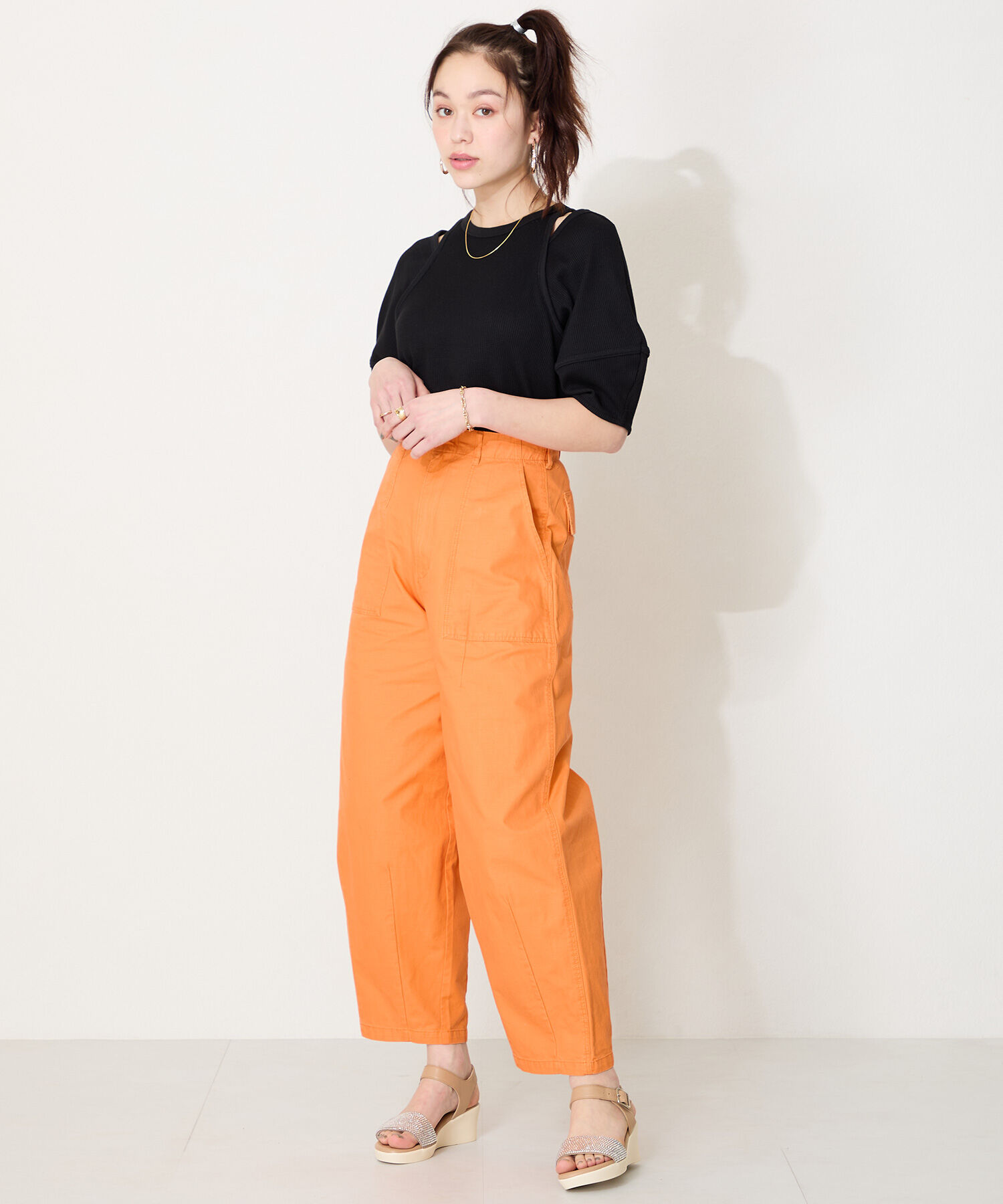 WA Oriental TRaffic「ラインストーンウエッジヒールサンダル/52210 人気 トレンド ヒール6.5cm」|サンダル|