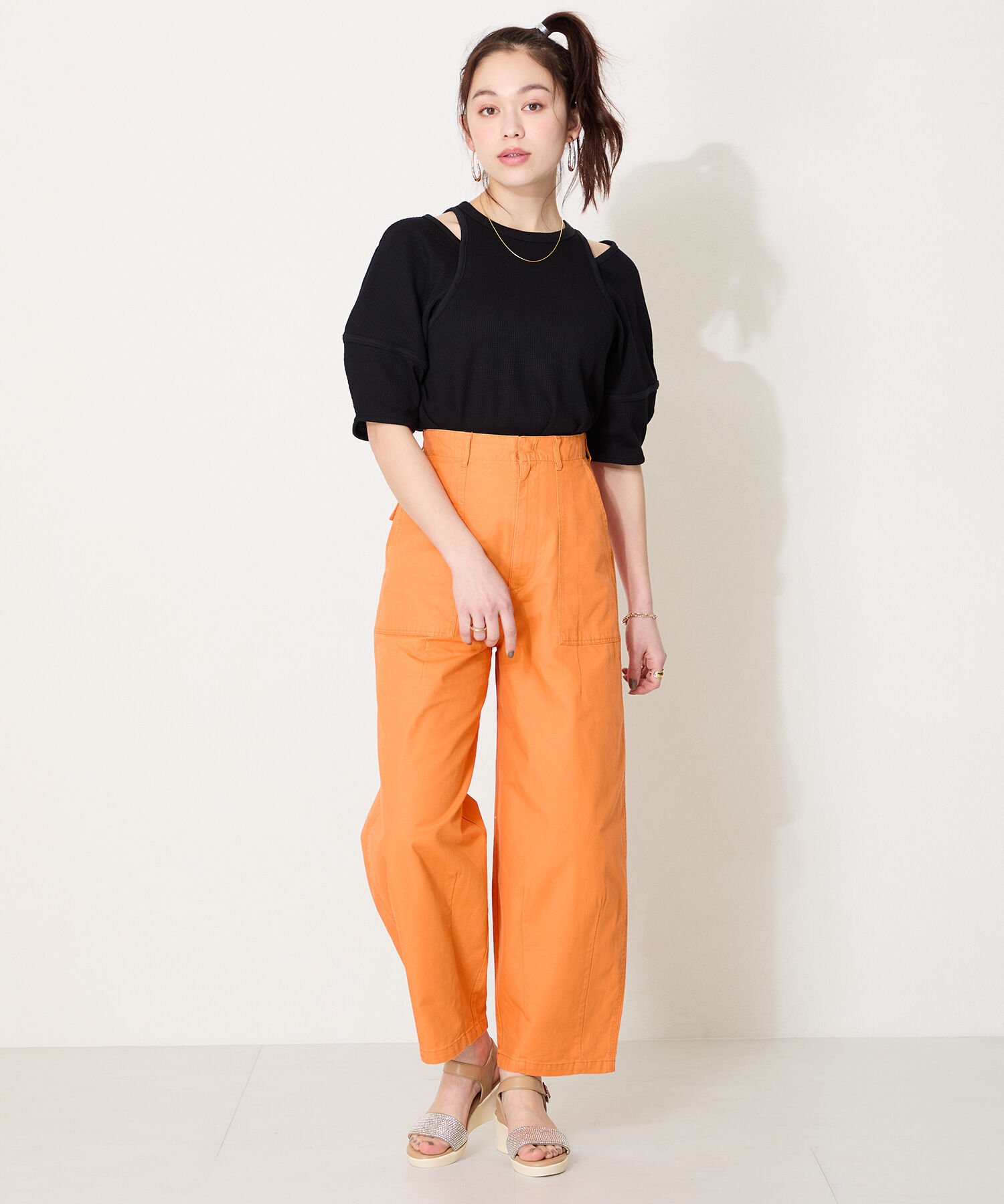 WA Oriental TRaffic「ラインストーンウエッジヒールサンダル/52210 人気 トレンド ヒール6.5cm」|サンダル|