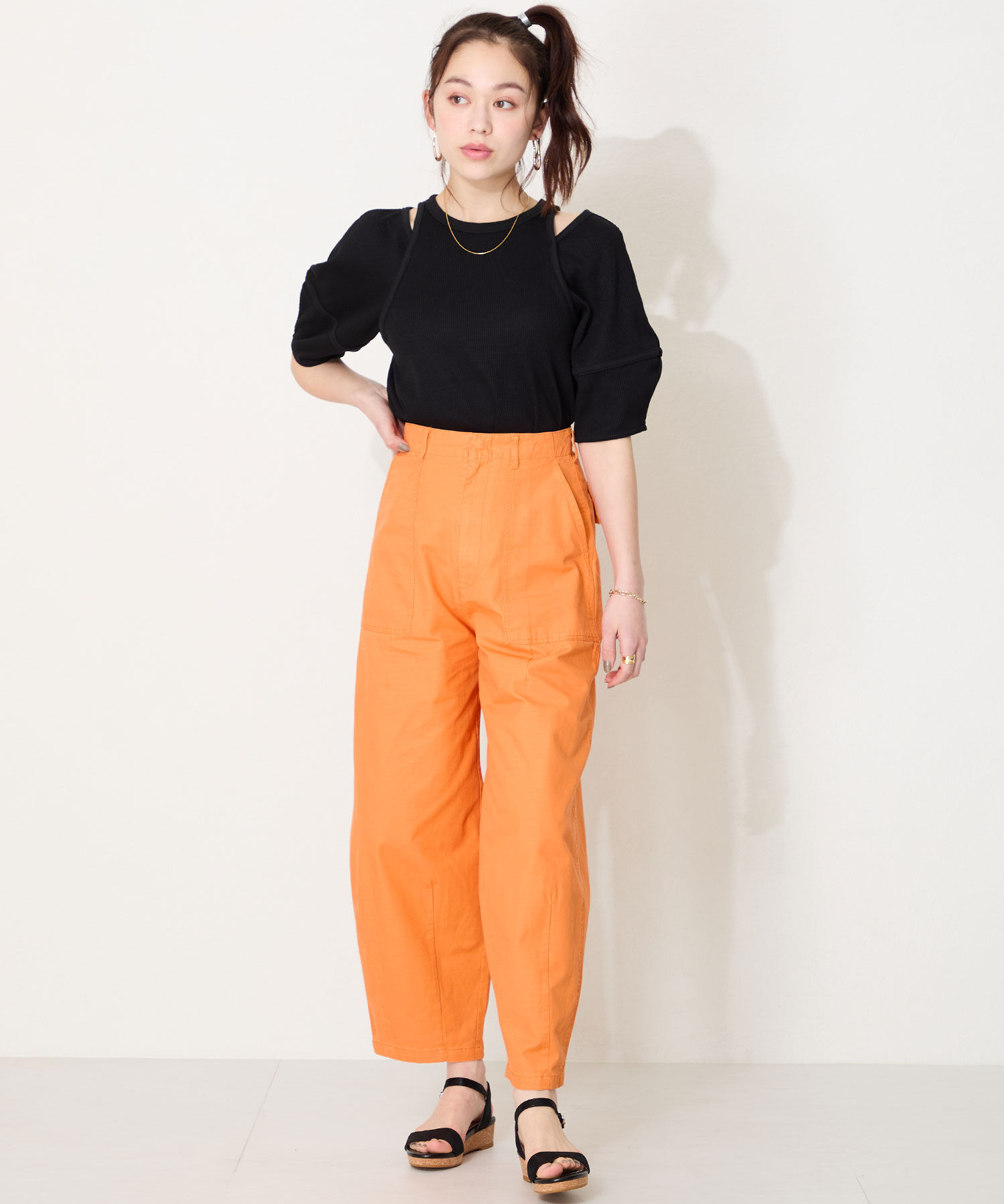 ORiental TRaffic「【WEB限定】ウエッジソールワンベルトサンダル/55203 サンダル 人気 トレンド 売れてる」|サンダル|