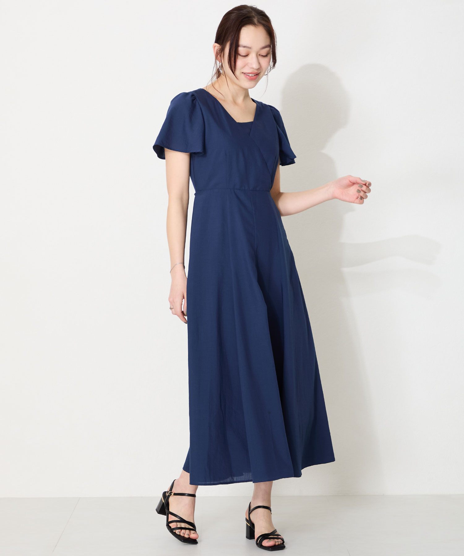 ORiental TRaffic「アシンメトリーストラップヒールサンダル/51230 サンダル 人気 トレンド ヒール6.7cm」|サンダル|