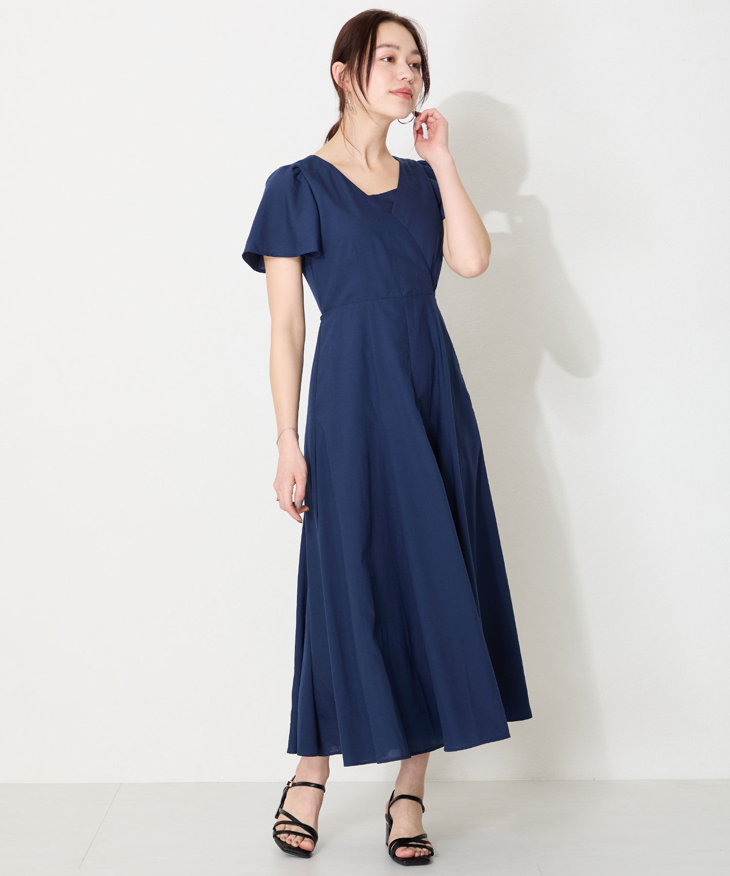 ORiental TRaffic「アシンメトリーストラップヒールサンダル/51230 サンダル 人気 トレンド ヒール6.7cm」|サンダル|