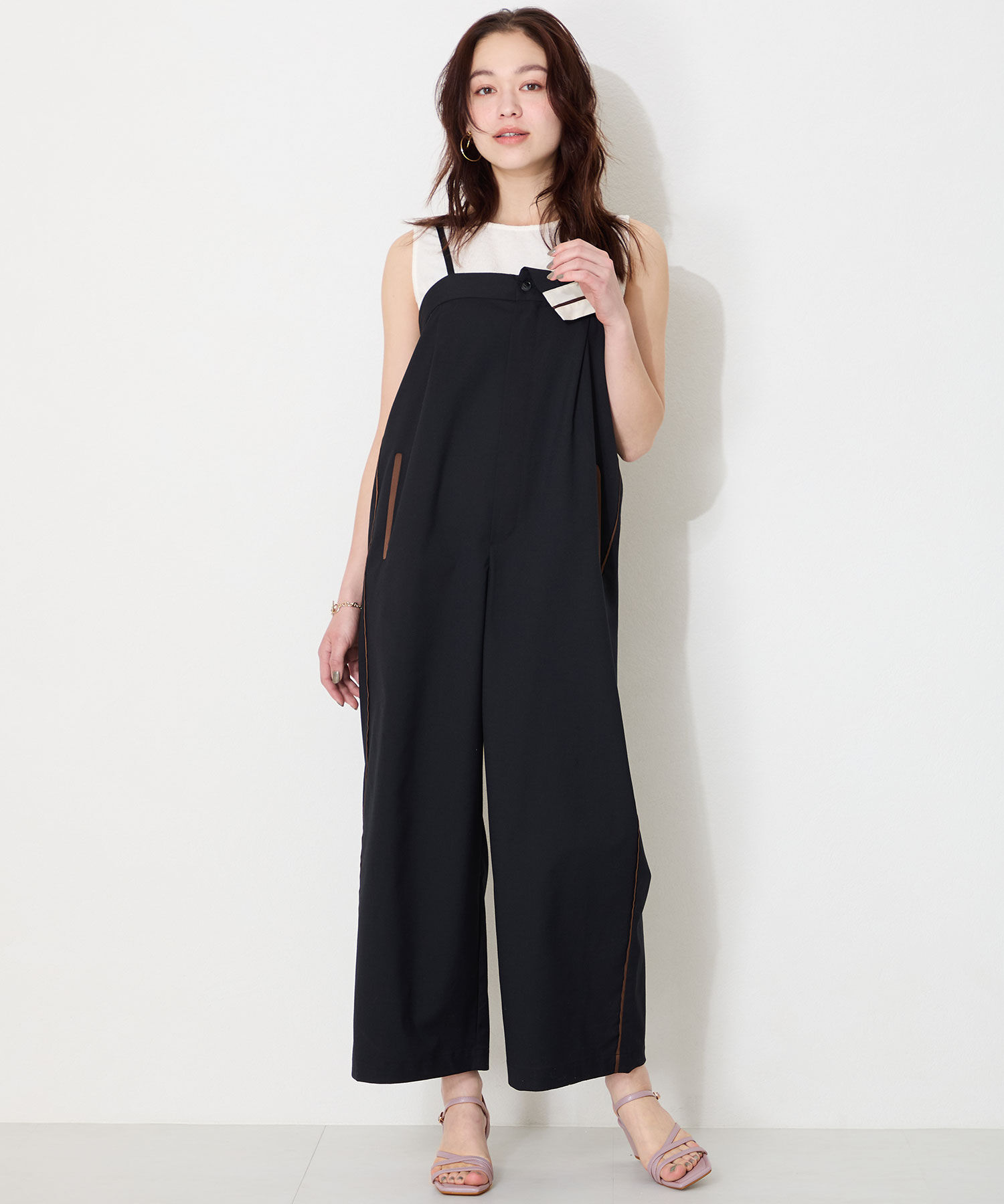 ORiental TRaffic「アシンメトリーストラップヒールサンダル/51230 サンダル 人気 トレンド ヒール6.7cm」|サンダル|