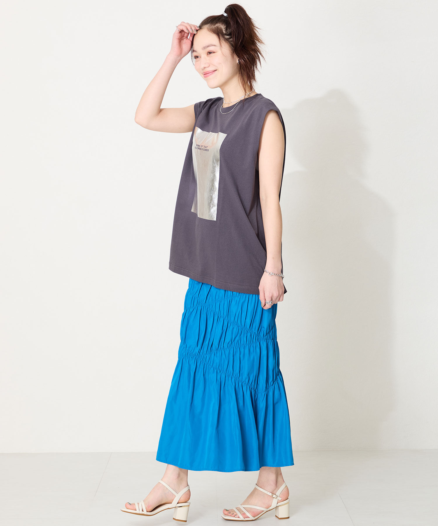 ORiental TRaffic「アシンメトリーストラップヒールサンダル/51230 サンダル 人気 トレンド ヒール6.7cm」|サンダル|