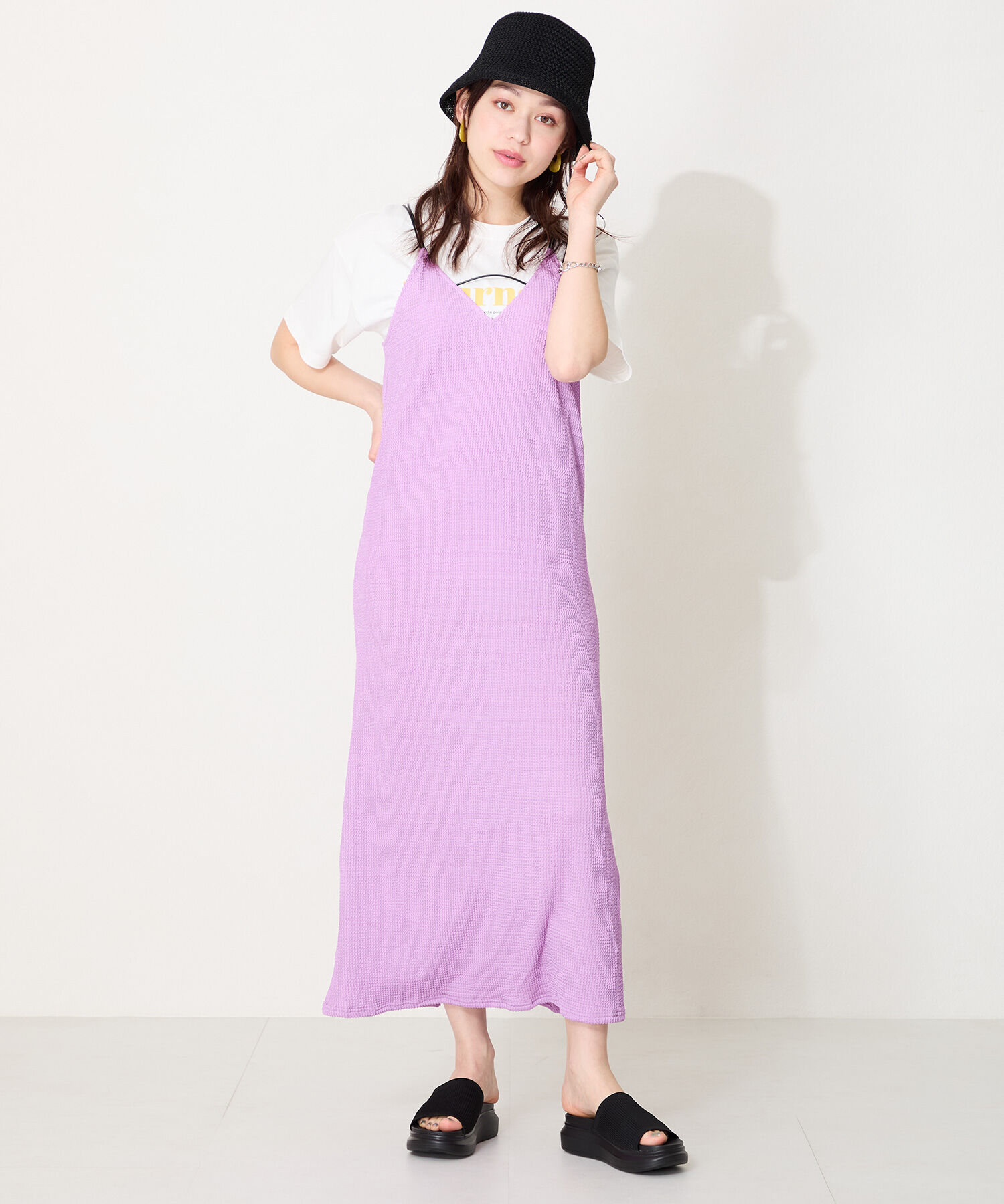 WA Oriental TRaffic「厚底ニットミュールサンダル/52215 サンダル 厚底 ニット ミュール 人気 トレンド」|サンダル|