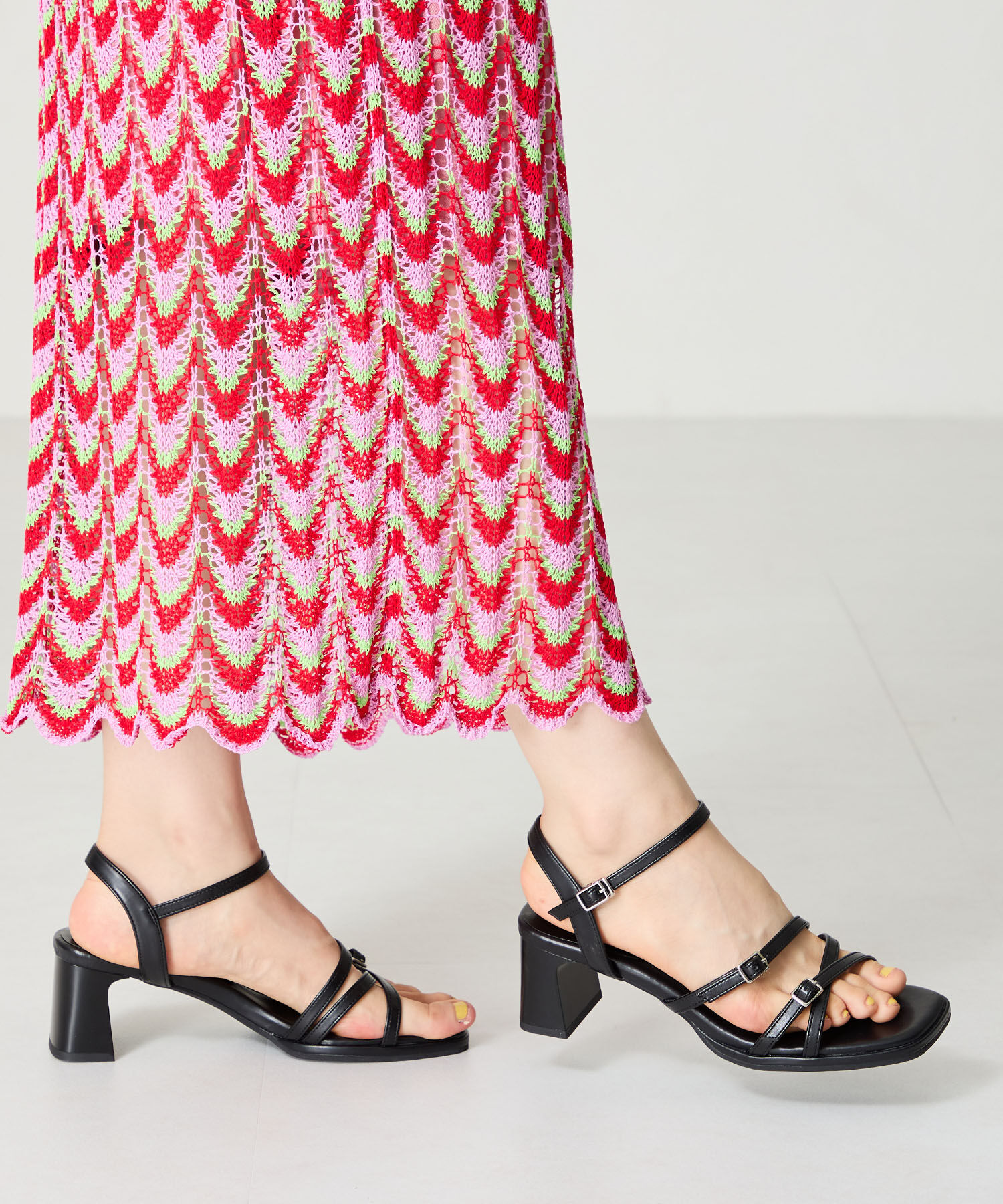 ORiental TRaffic「●2025春夏新作●スクエアバックルデザインヒールサンダル/51233」|サンダル|