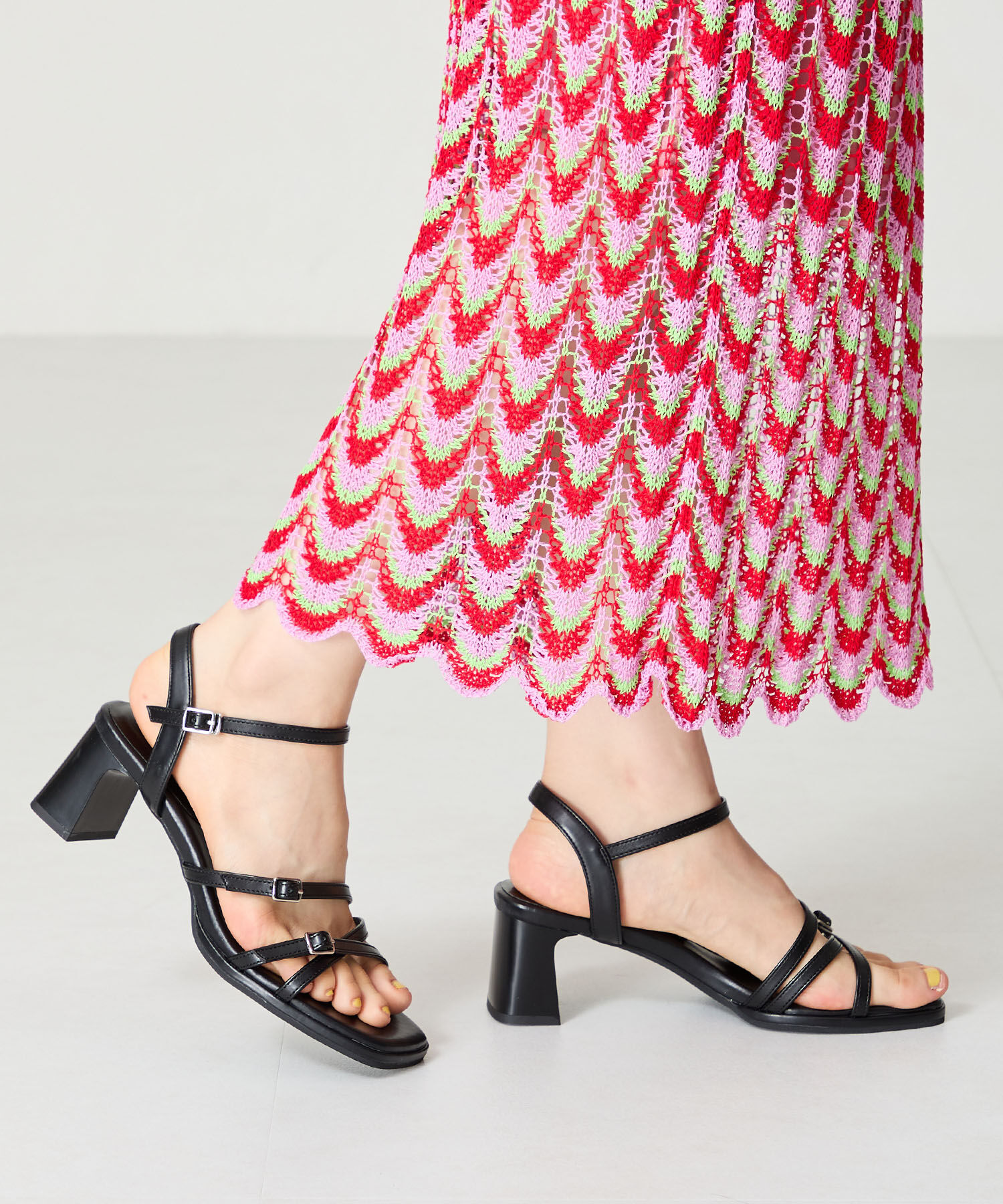 ORiental TRaffic「●2025春夏新作●スクエアバックルデザインヒールサンダル/51233」|サンダル|