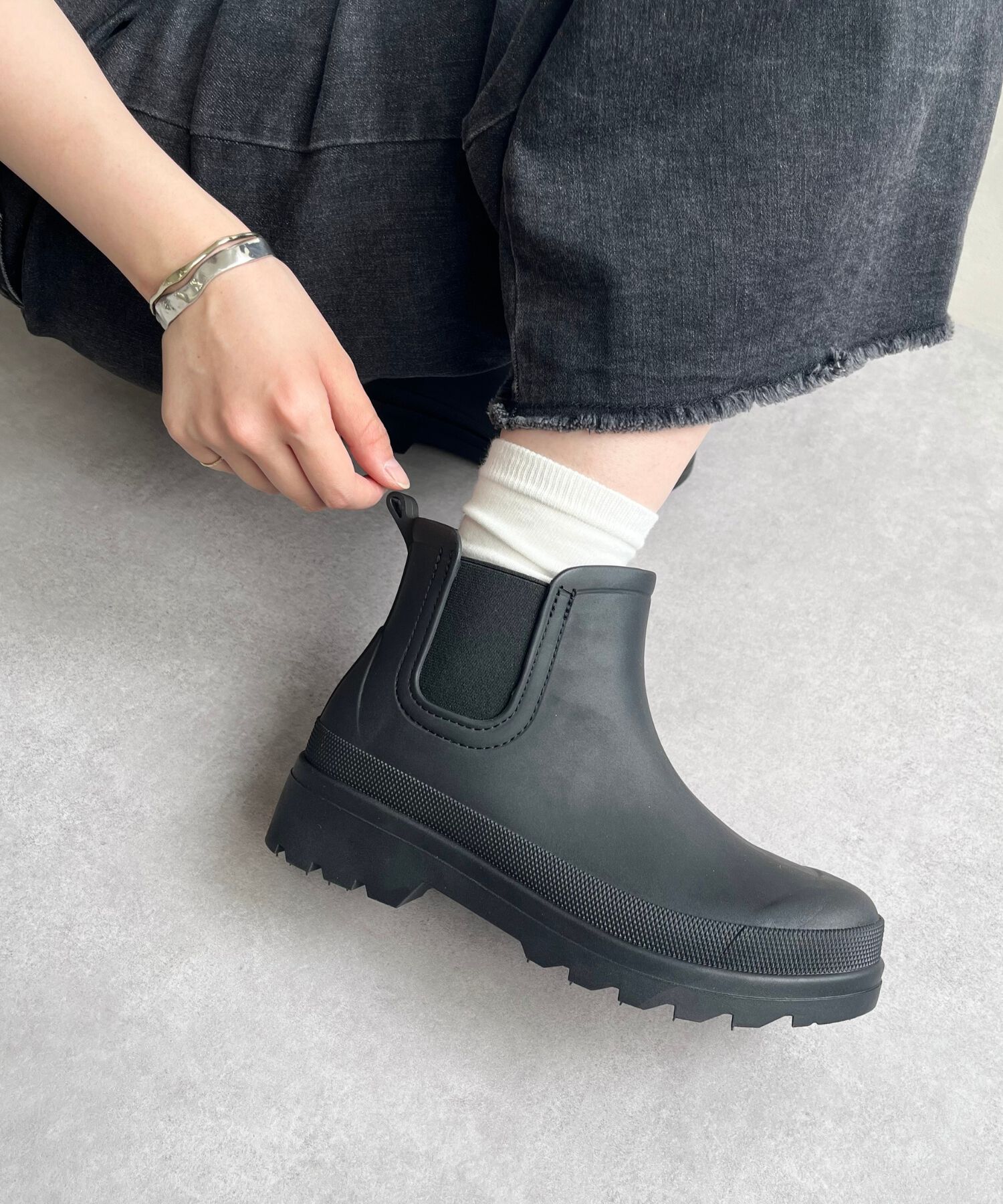 ORiental TRaffic「【防水】アンクル丈 サイドゴア 厚底 レインブーツ /R-0023　レインシューズ ショートブーツ」|ショートブーツ|